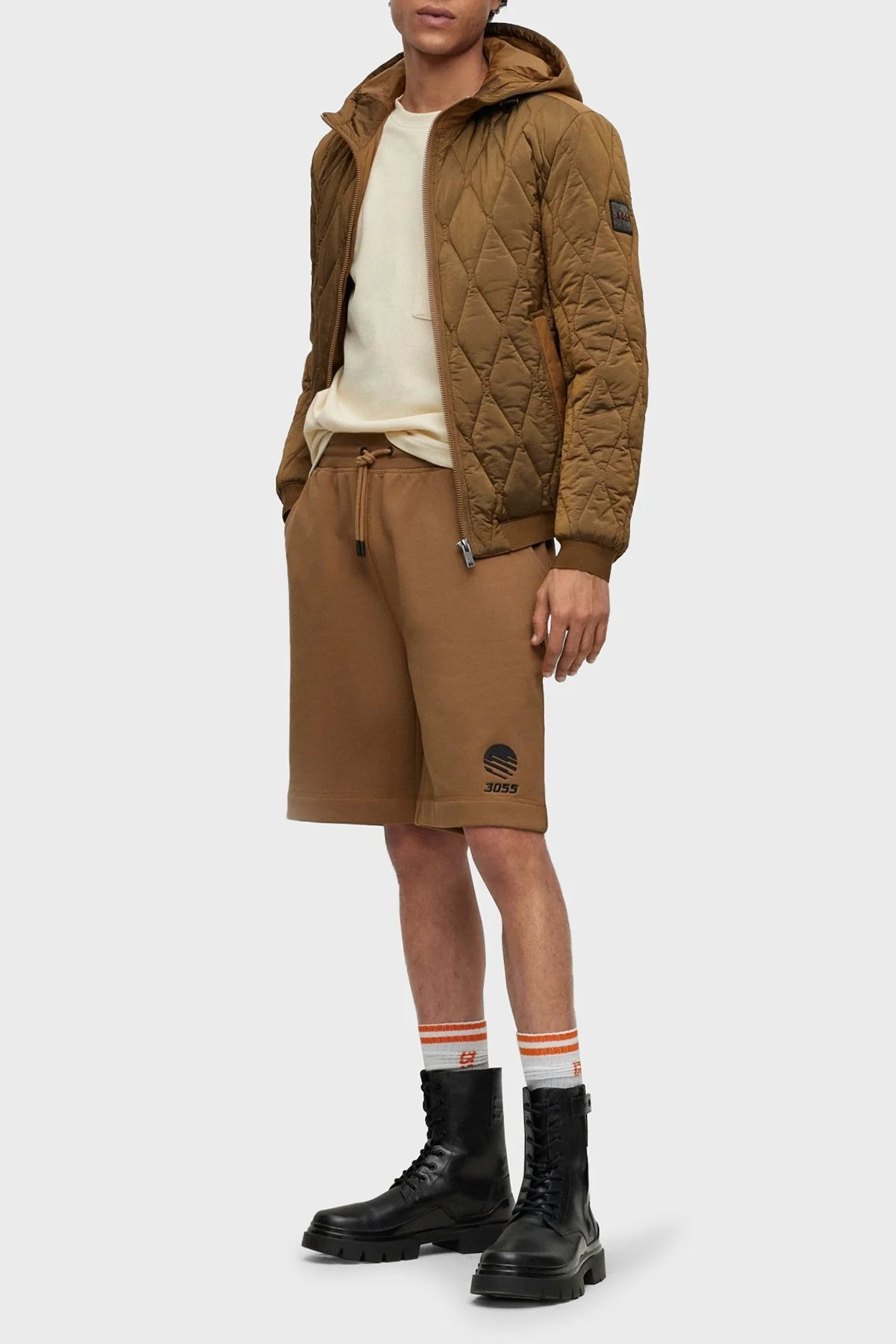 Boss Su Tutmaz Regular Fit Kapüşonlu Hafif Kapitone Erkek Mont 50492962 280 CAMEL - 3