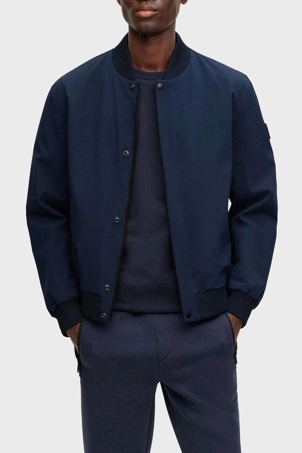 Boss Su Tutmaz Regular Fit SoftShell Streç Spor Erkek Ceket 50496634 404 MAVİ - 1