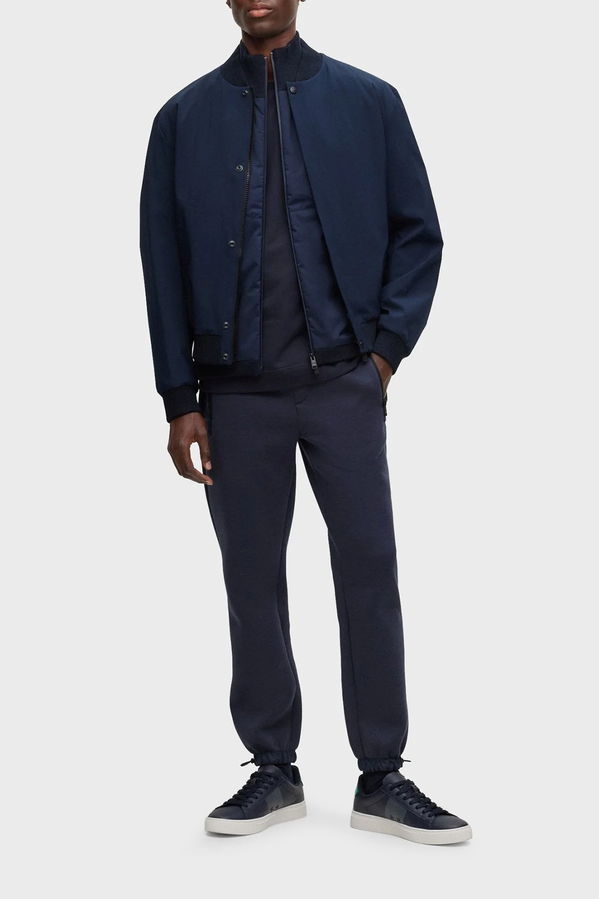 Boss Su Tutmaz Regular Fit SoftShell Streç Spor Erkek Ceket 50496634 404 MAVİ - 3