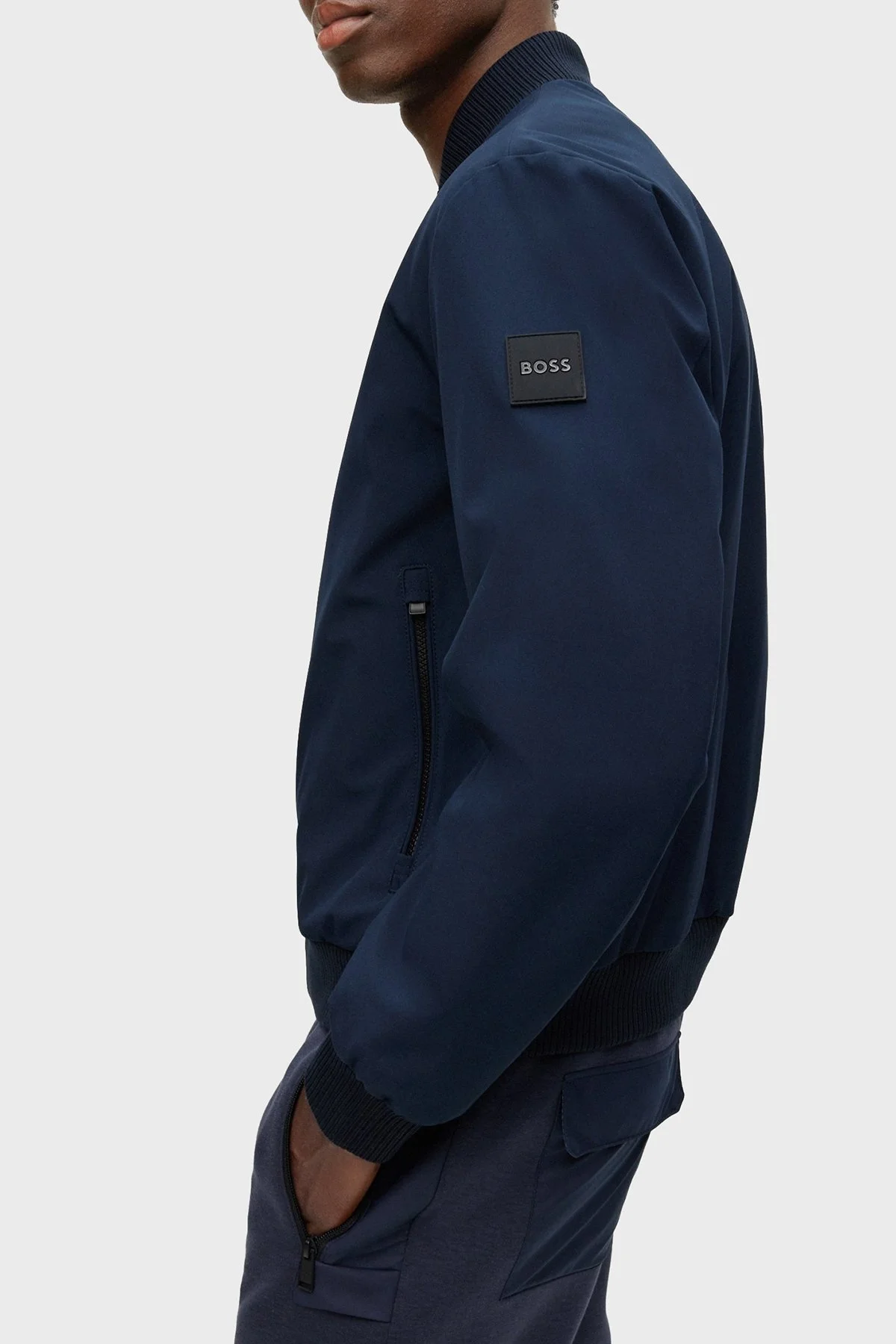 Boss Su Tutmaz Regular Fit SoftShell Streç Spor Erkek Ceket 50496634 404 MAVİ - 4