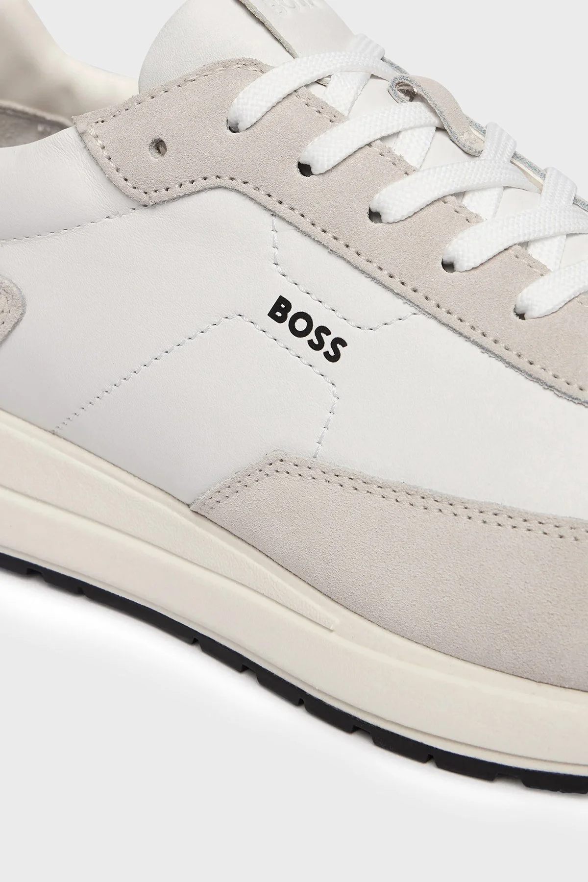 Boss Süet Detaylı Logolu Sneaker Erkek Ayakkabı 50557837 100 BEYAZ - 4