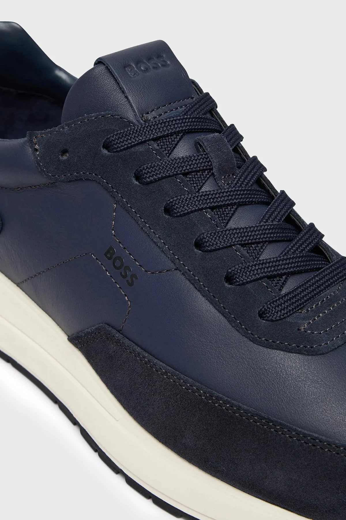 Boss Süet Detaylı Logolu Sneaker Erkek Ayakkabı 50557837 401 Lacivert - 12