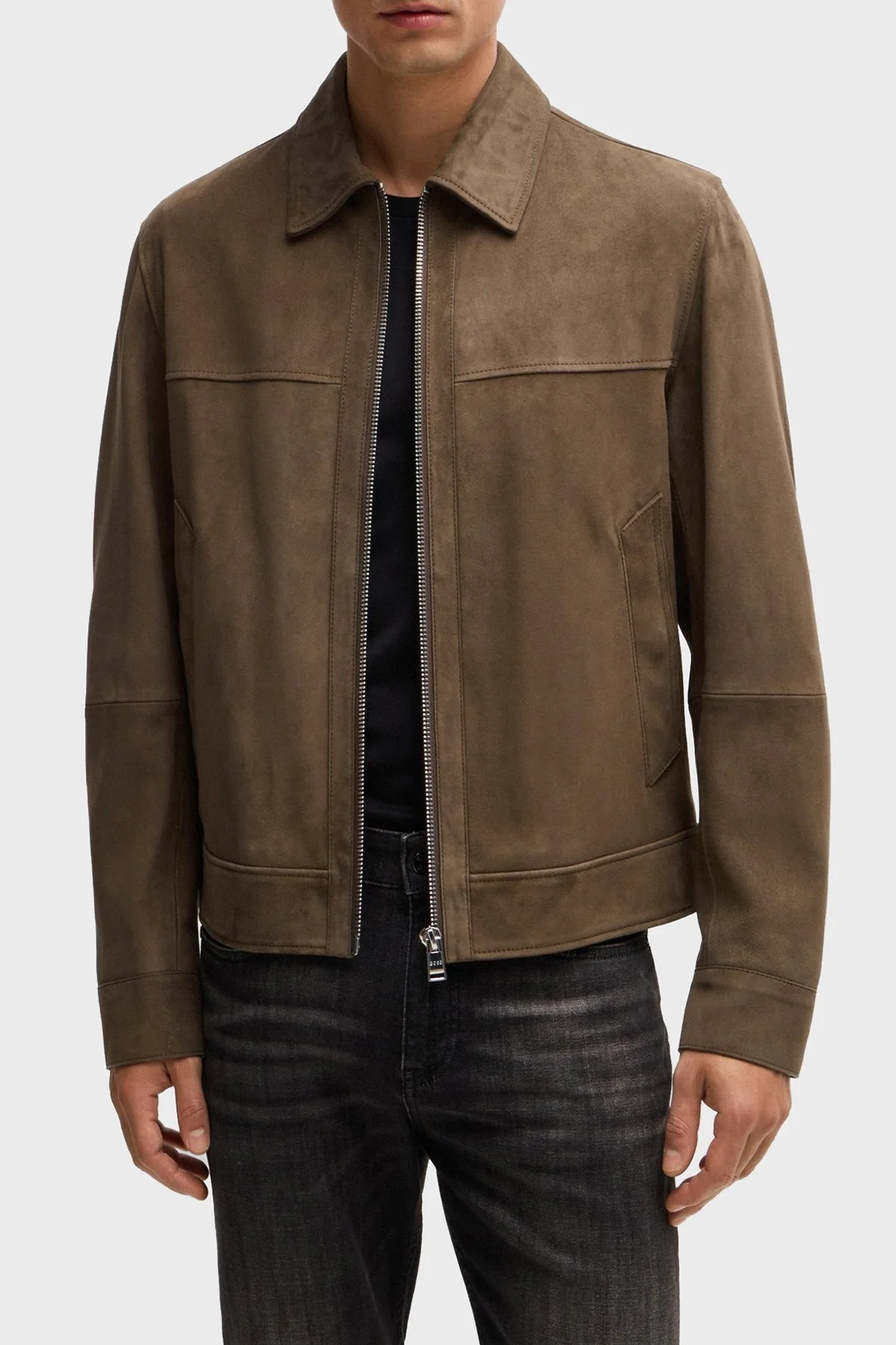 Boss Süet Regular Fit Erkek Ceket 50528014 361 HAKİ - 1