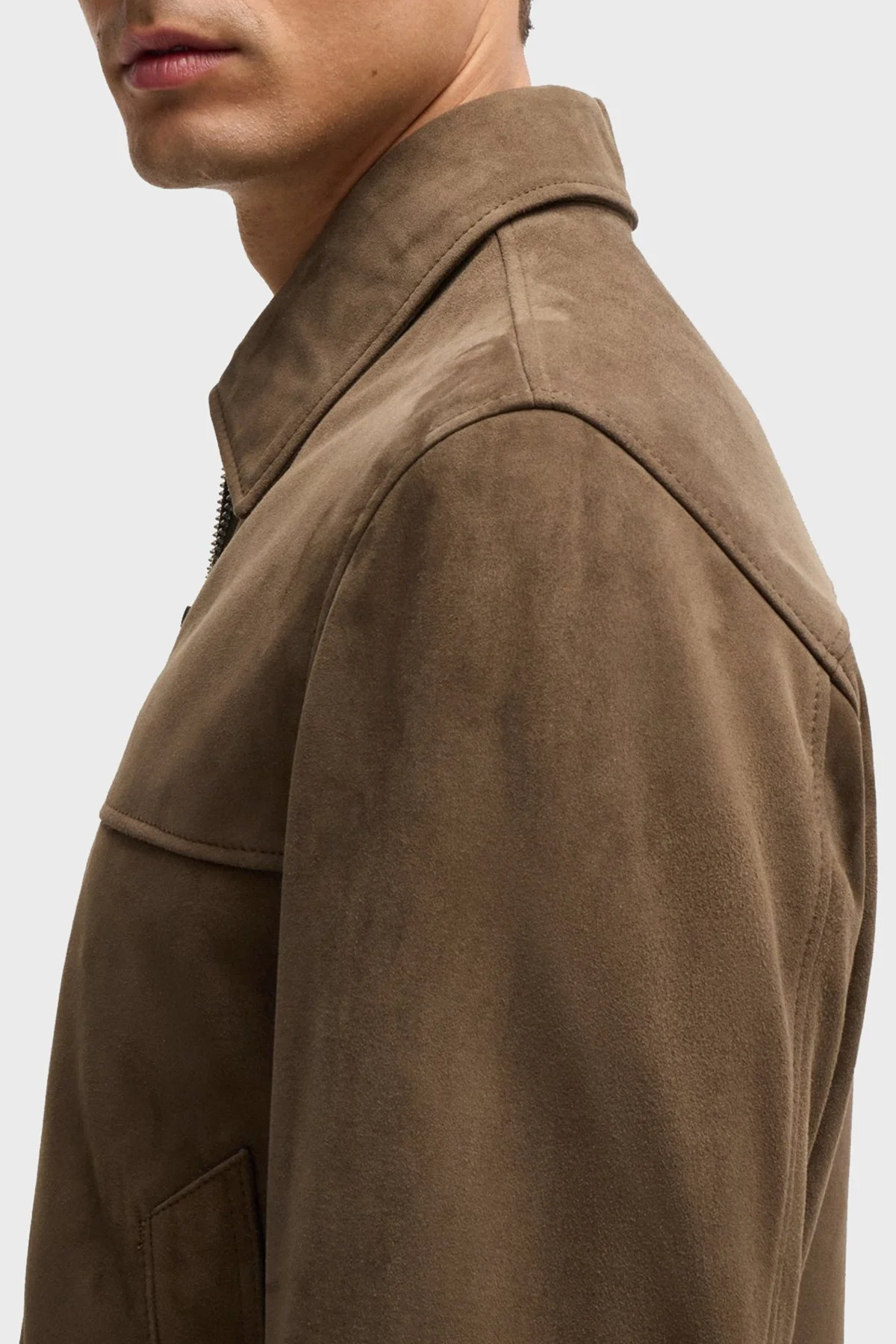 Boss Süet Regular Fit Erkek Ceket 50528014 361 HAKİ - 5