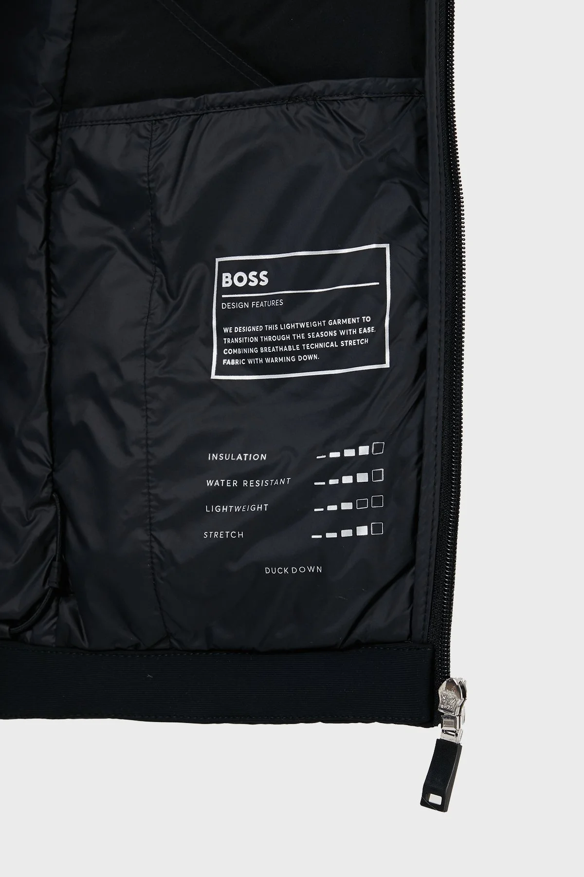 Boss Suya Dayanıklı Regular Fit Kuş Tüyü Dolgulu Erkek Mont 50499483 001 SİYAH - 6