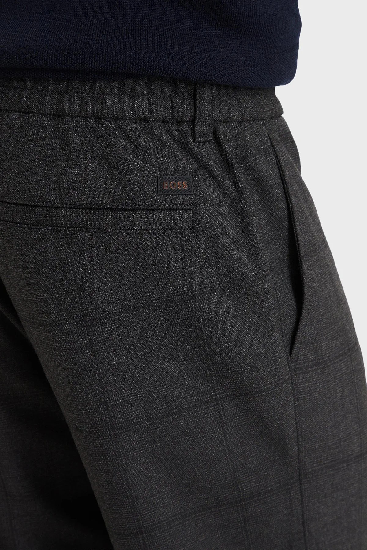 Boss Tapered Fit Bağlamalı Bel Düz Paça Erkek Pantolon 50571678 001 Siyah - 5