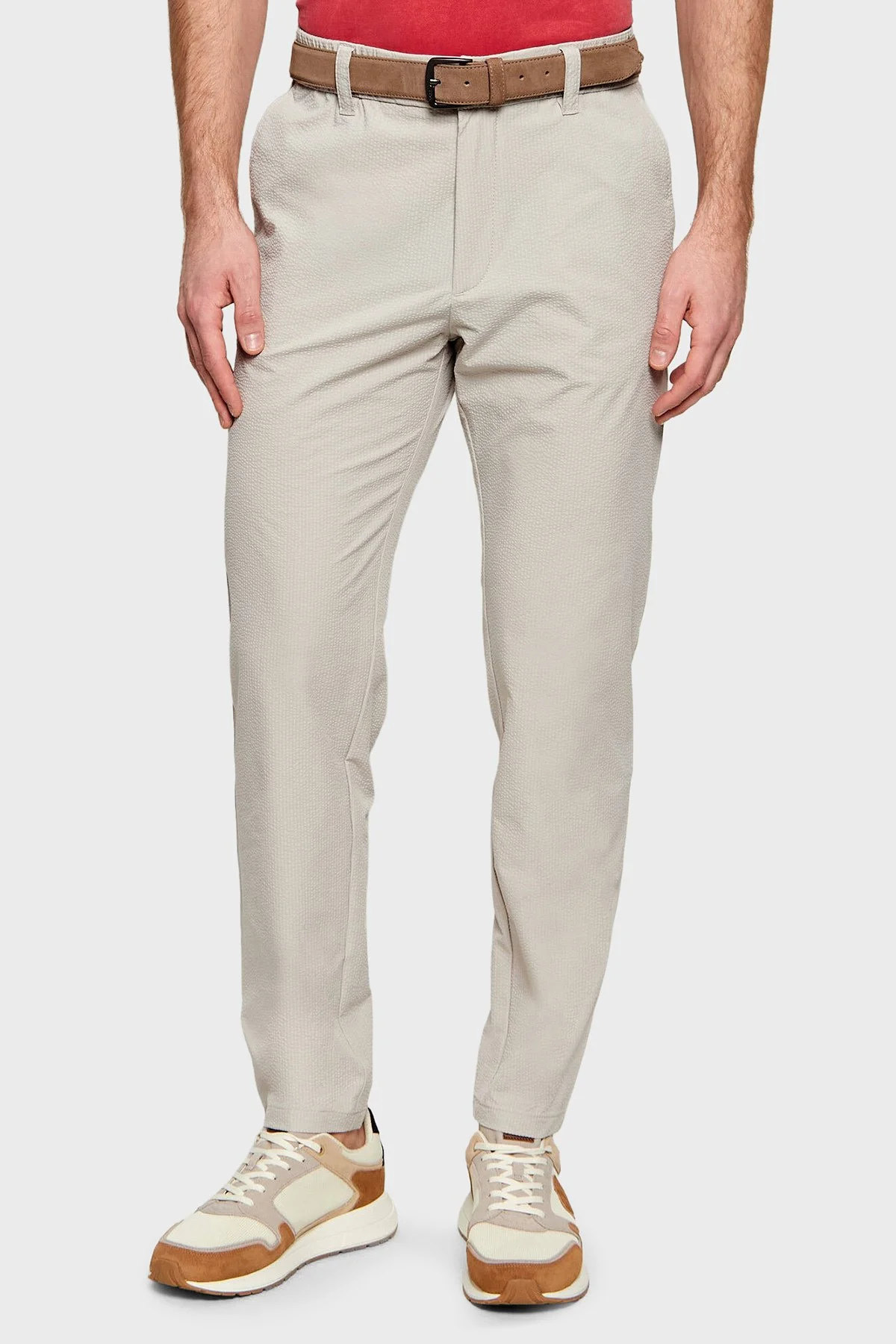 Boss Tapered Fit Normal Bel Cepli Erkek Pantolon 50562178 070 GRİ - 1