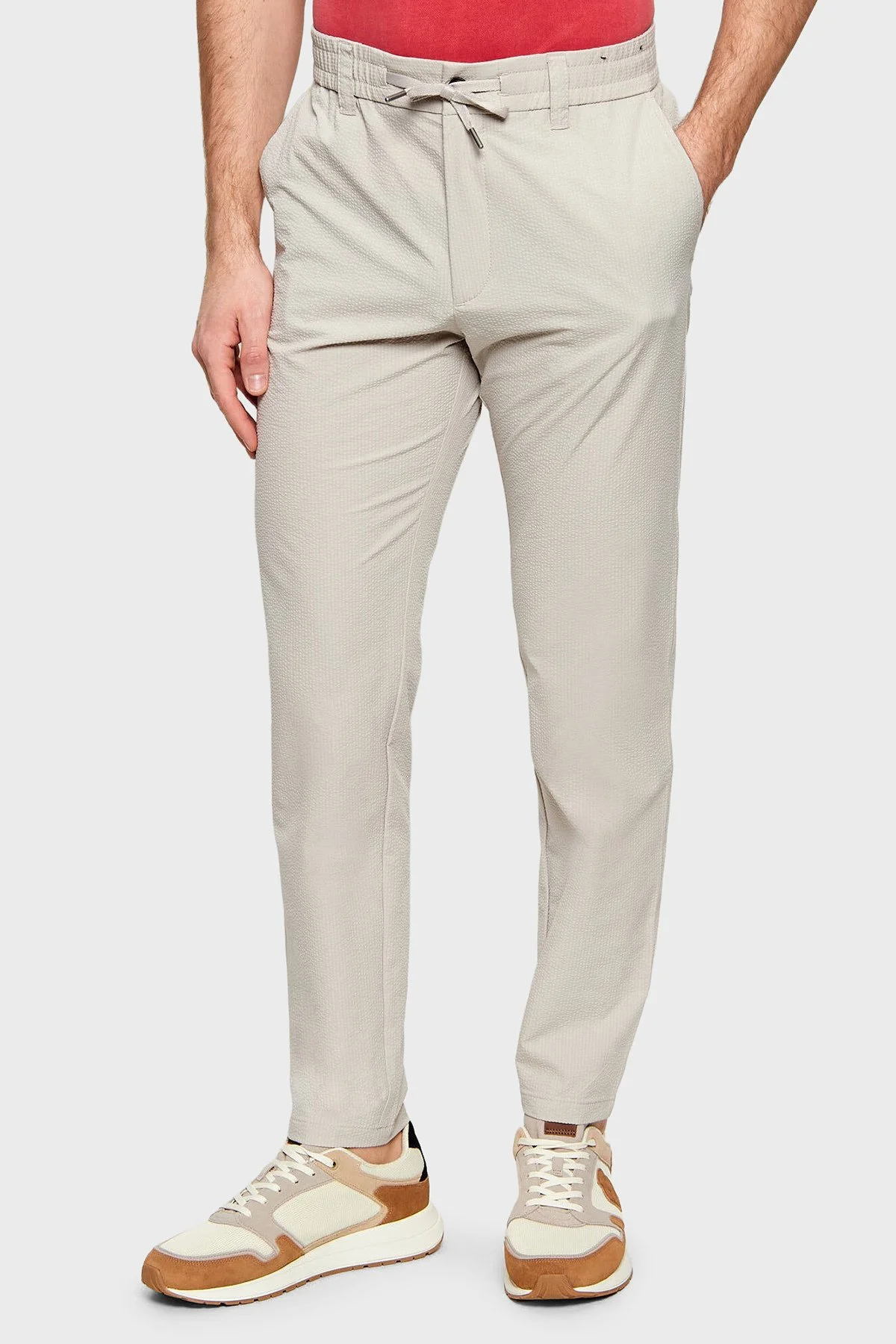 Boss Tapered Fit Normal Bel Cepli Erkek Pantolon 50562178 070 GRİ - 4