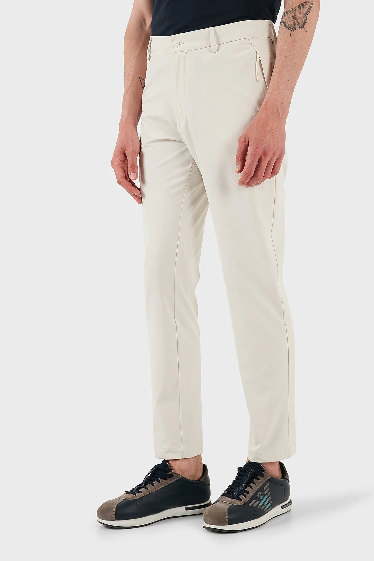 Boss Tapered Fit Normal Bel Daralan Paça Erkek Pantolon 50538087 131 EKRU - 3