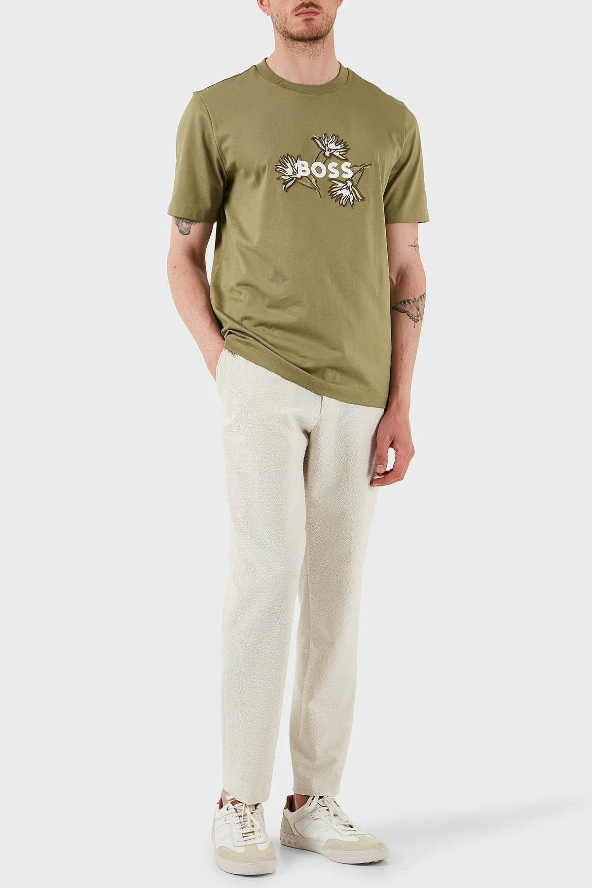 Boss Tapered Fit Normal Bel Daralan Paça Erkek Pantolon 50540791 131 BEJ - 2