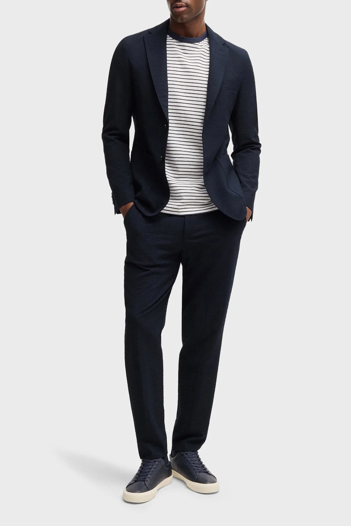 Boss Tapered Fit Normal Bel Daralan Paça Erkek Pantolon 50540791 404 LACİVERT - 2