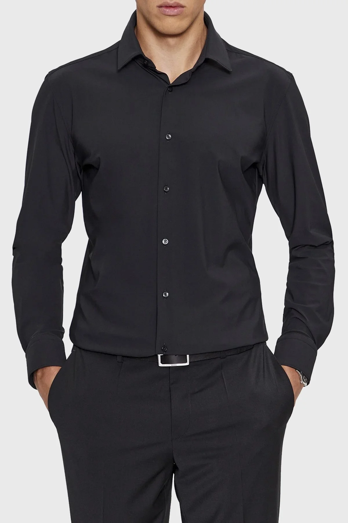 Boss Uzun Kollu Slim Fit Erkek Gömlek 50503554 001 SİYAH - 1