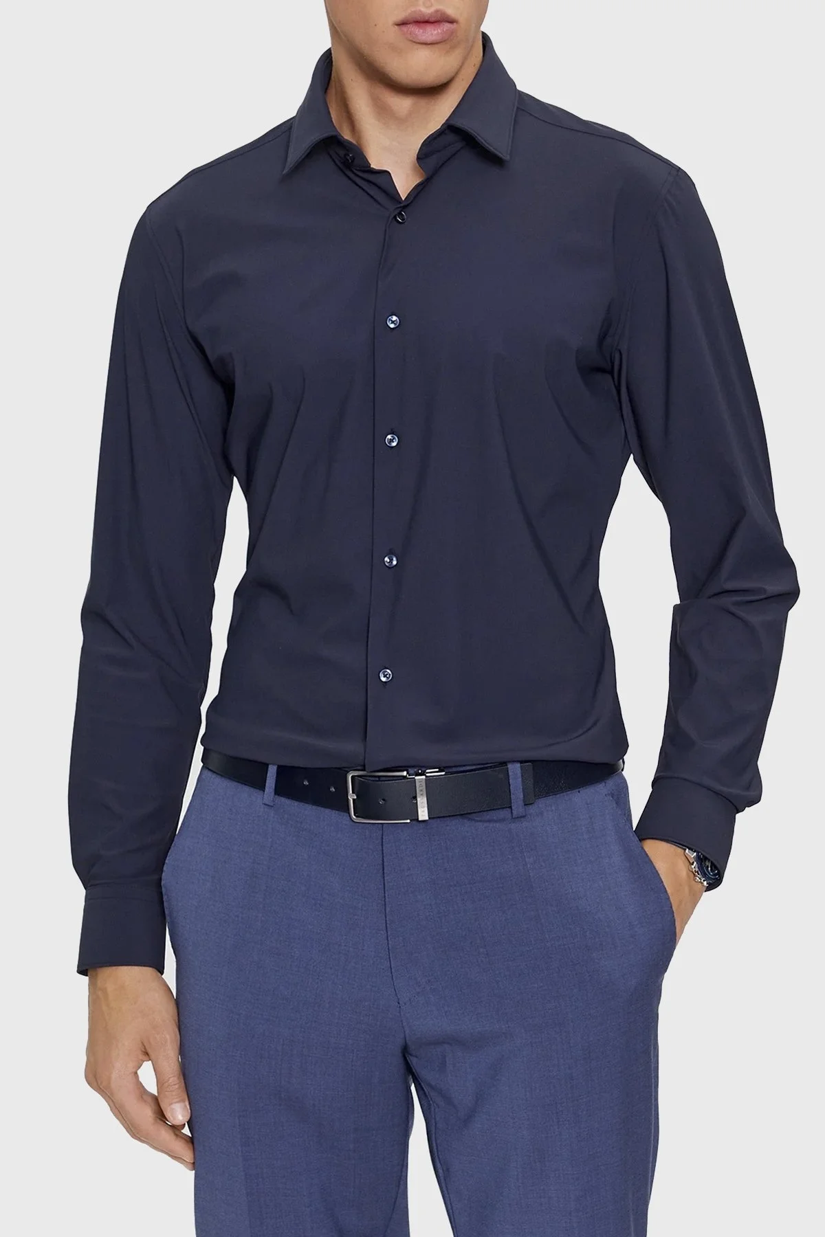 Boss Uzun Kollu Slim Fit Erkek Gömlek 50503554 404 LACİVERT - 1