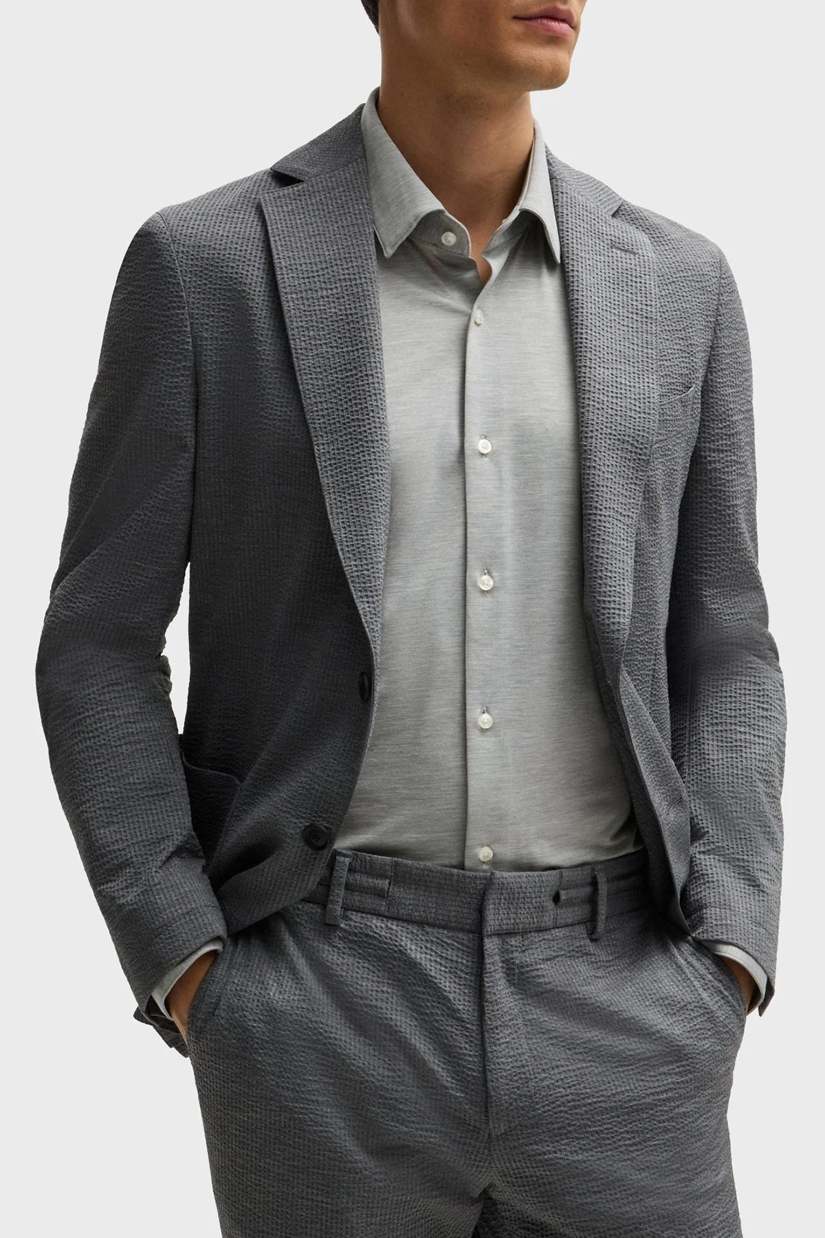 Boss Uzun Kollu Slim Fit Erkek Gömlek 50520091 041 GRİ - 2