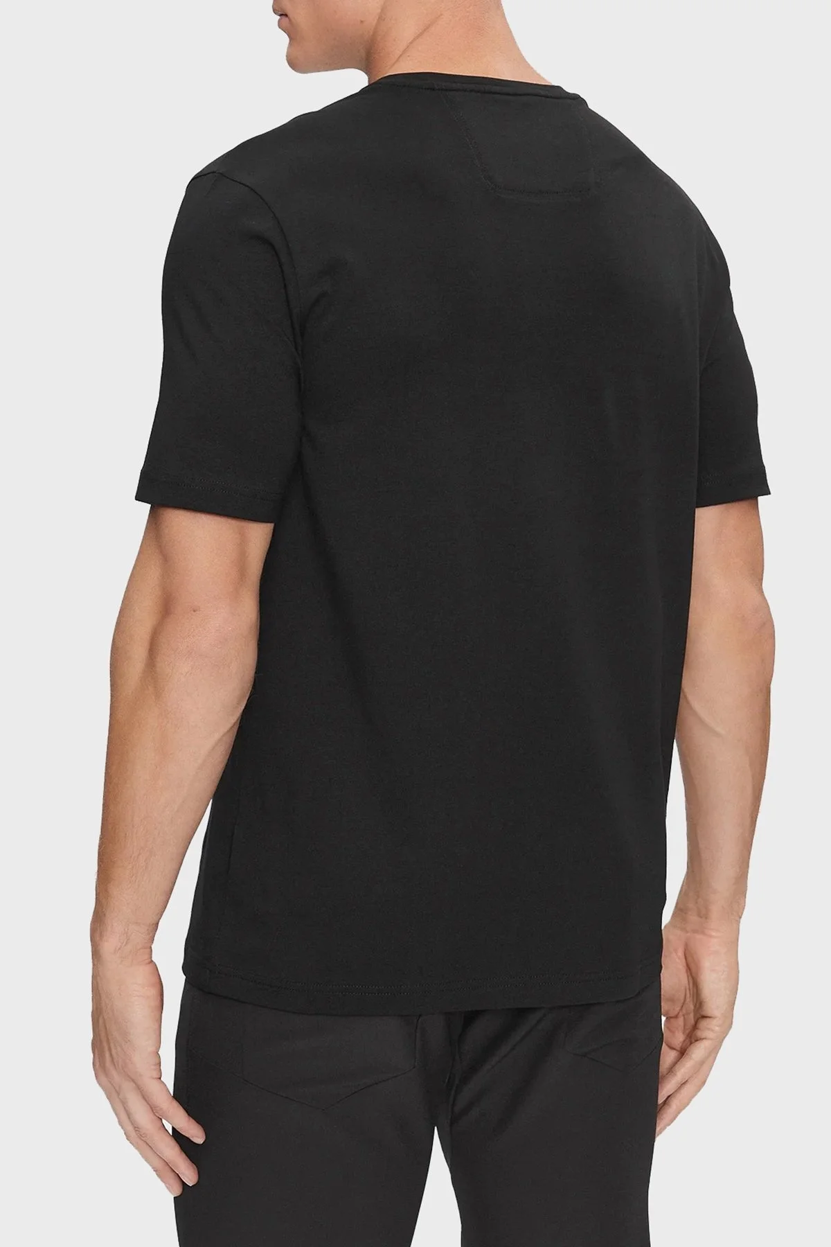 Boss Yansıtıcı Logo Baskılı Bisiklet Yaka Streç Pamuklu Regular Fit Erkek T Shirt 50501195 001 SİYAH - 3