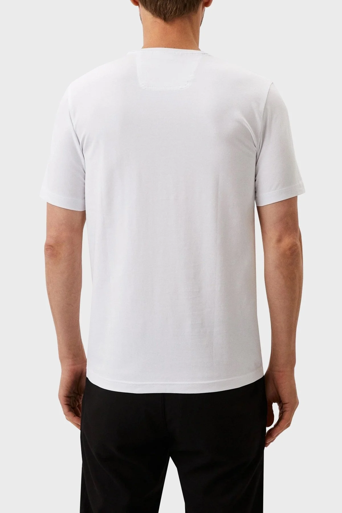 Boss Yansıtıcı Logo Baskılı Bisiklet Yaka Streç Pamuklu Regular Fit Erkek T Shirt 50501195 100 BEYAZ - 3