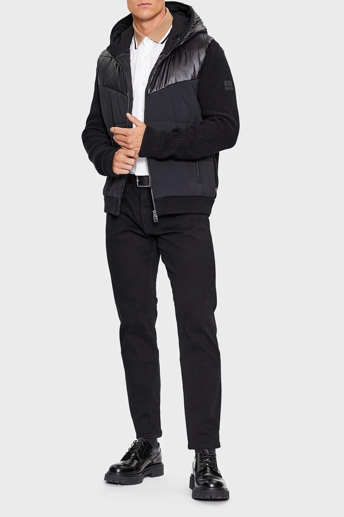 Boss Yün Karışımlı Cepli Kapüşonlu Spor Erkek Ceket 50500682 001 SİYAH - 2