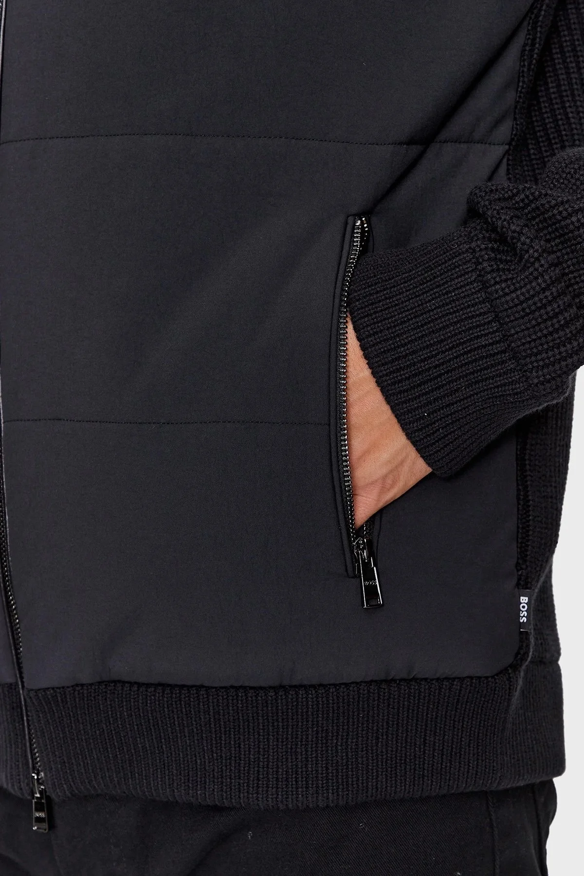 Boss Yün Karışımlı Cepli Kapüşonlu Spor Erkek Ceket 50500682 001 SİYAH - 5