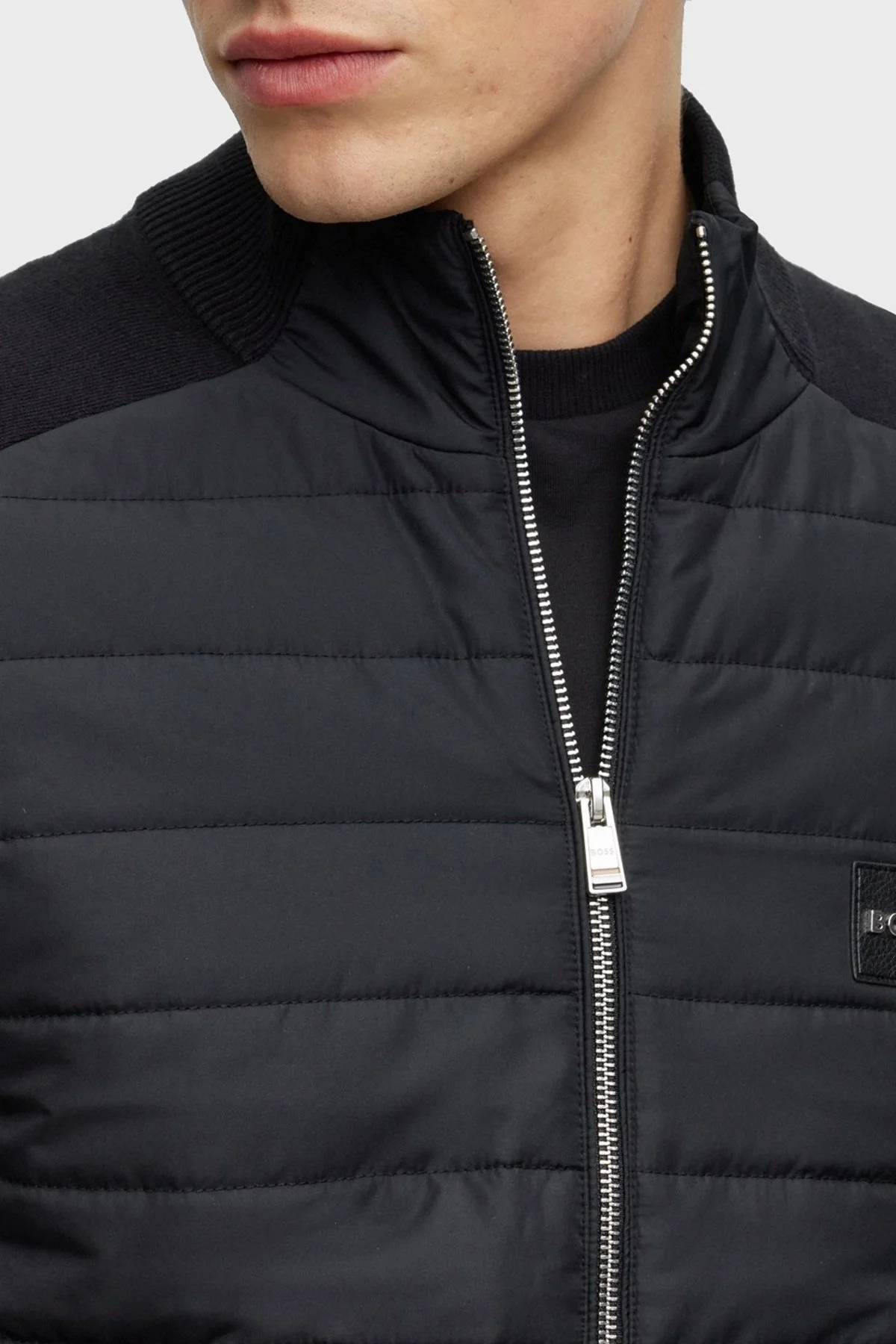 Boss Yün Karışımlı Fermuarlı Regular Fit Erkek Ceket 50500659 001 SİYAH - 2