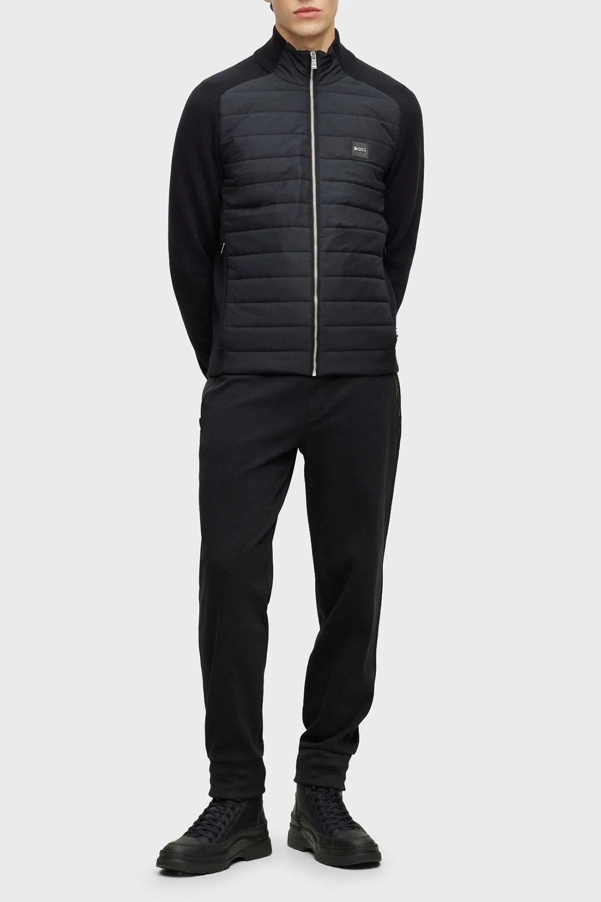 Boss Yün Karışımlı Fermuarlı Regular Fit Erkek Ceket 50500659 001 SİYAH - 3