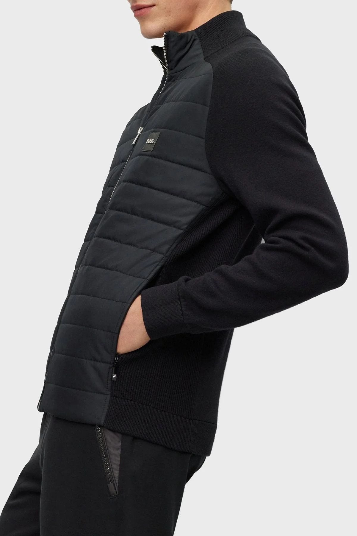 Boss Yün Karışımlı Fermuarlı Regular Fit Erkek Ceket 50500659 001 SİYAH - 5