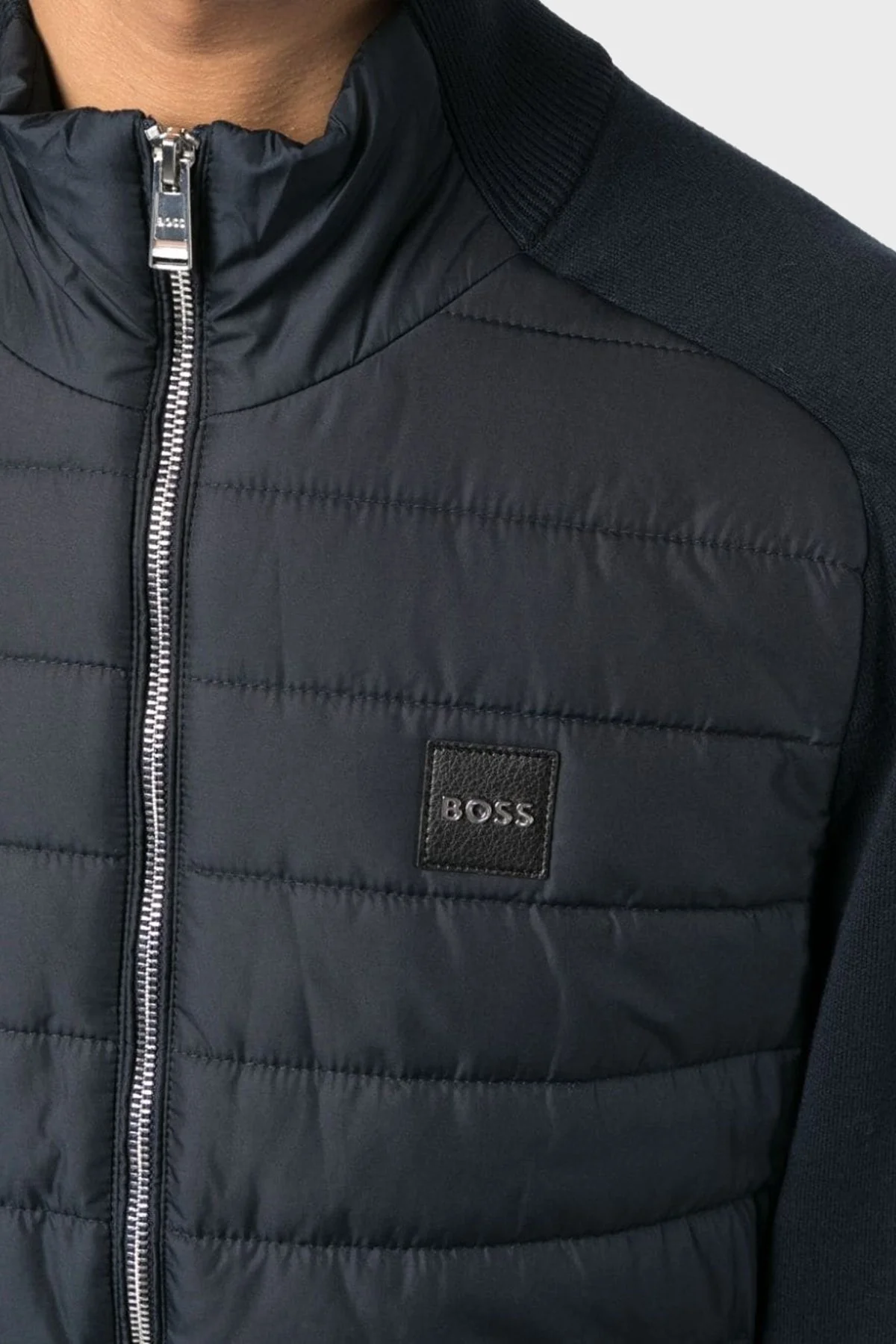 Boss Yün Karışımlı Fermuarlı Regular Fit Erkek Ceket 50500659 404 LACİVERT - 4