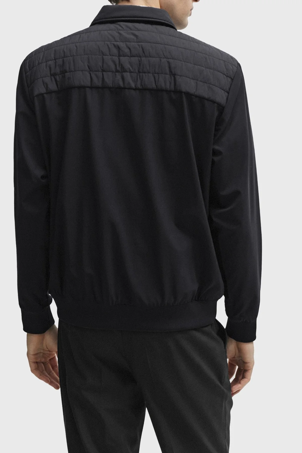 Boss Yün Karışımlı Gömlek Yaka Relaxed Fit Erkek Mont 50509207 001 SİYAH - 4