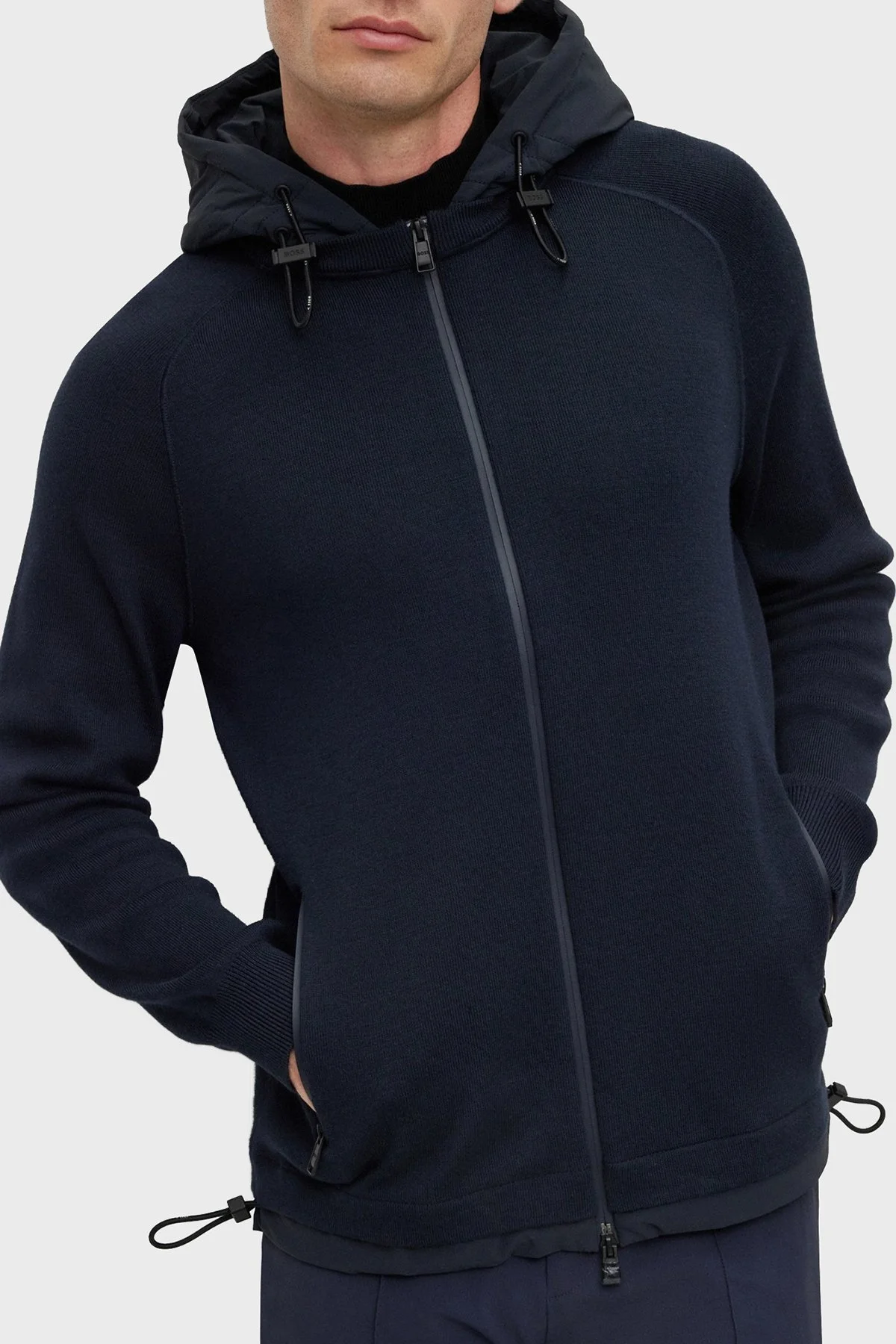 Boss Yün Karışımlı Kapüşonlu Regular Fit Erkek Ceket 50495390 404 MAVİ - 2