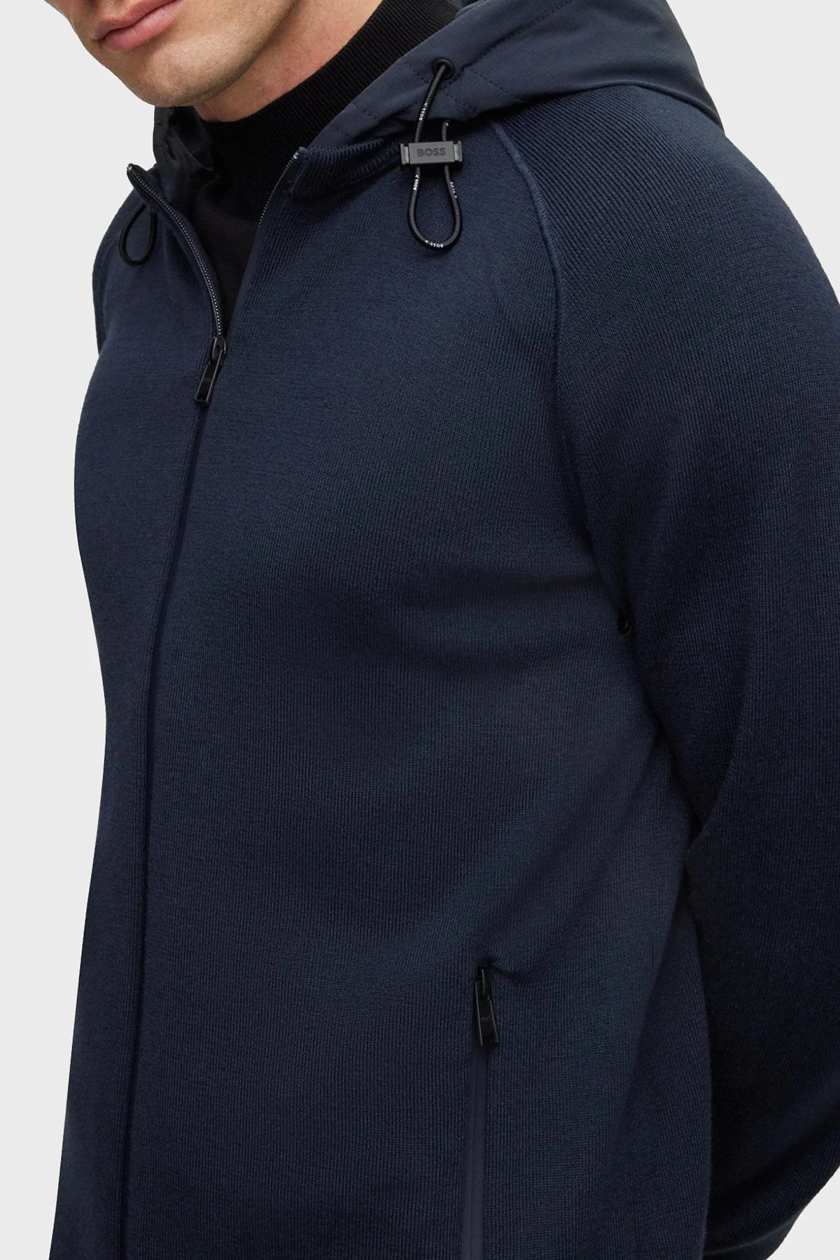 Boss Yün Karışımlı Kapüşonlu Regular Fit Erkek Ceket 50495390 404 MAVİ - 4