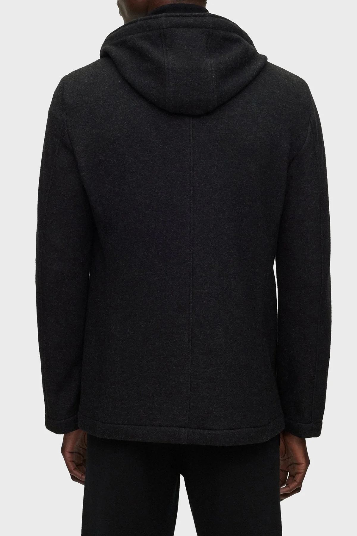 Boss Yün Karışımlı Kapüşonlu Slim Fit Erkek Ceket 50502529 001 SİYAH - 3