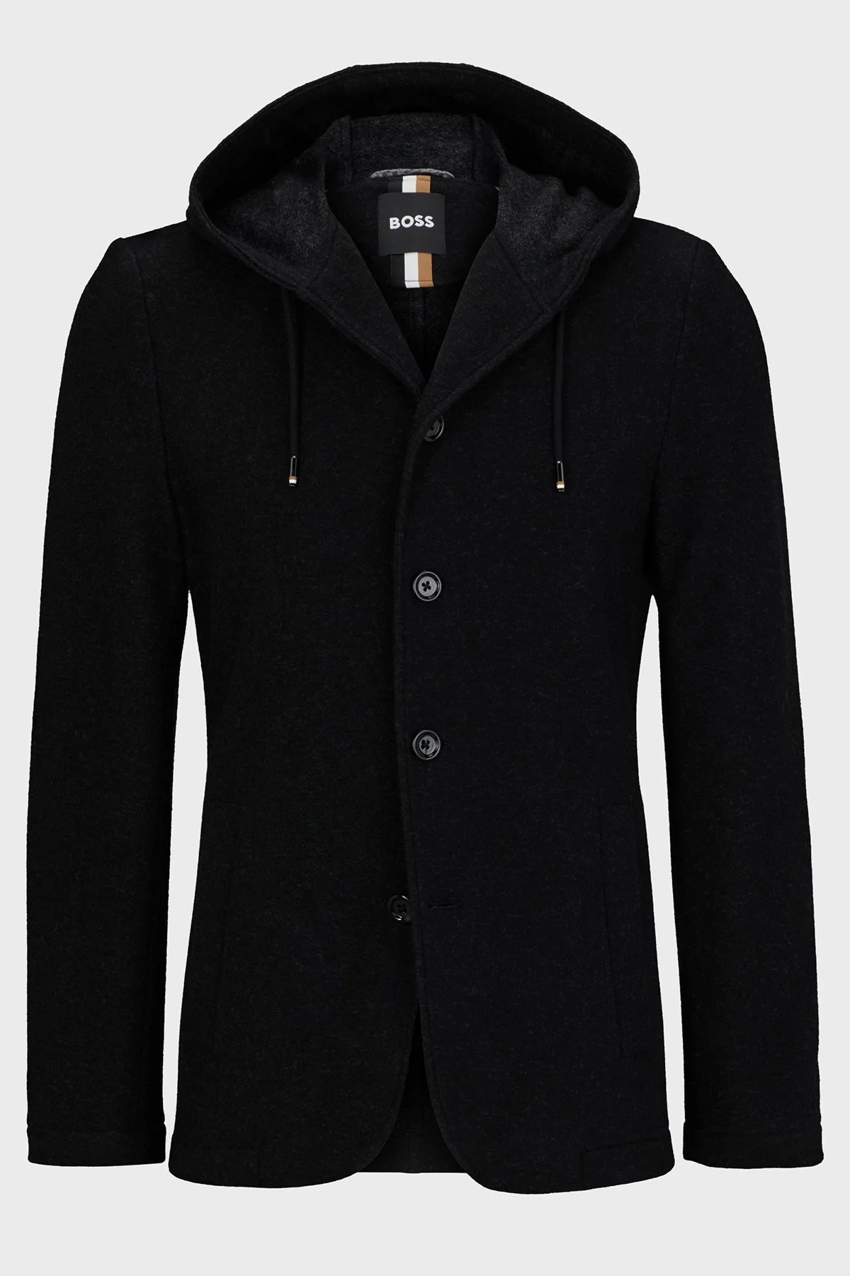 Boss Yün Karışımlı Kapüşonlu Slim Fit Erkek Ceket 50502529 001 SİYAH - 6
