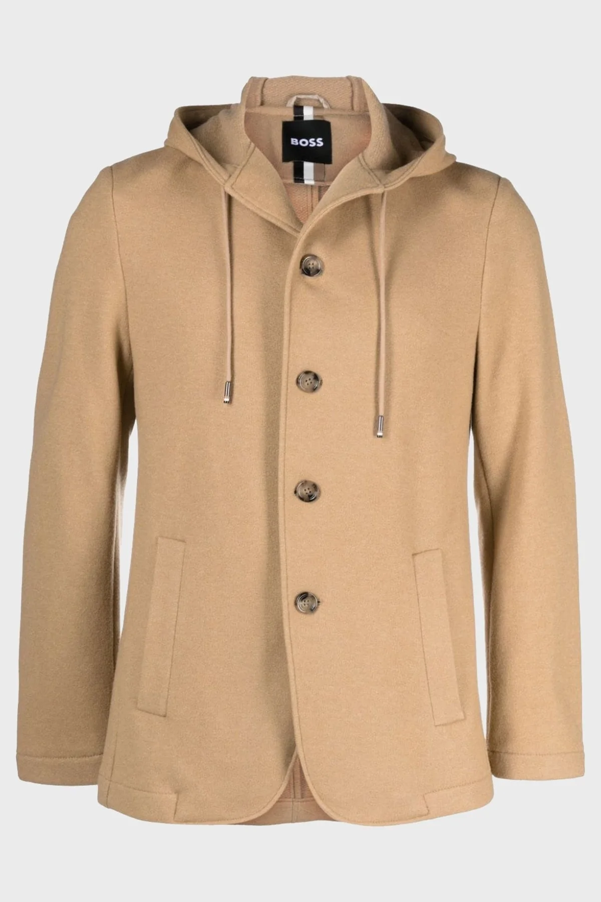 Boss Yün Karışımlı Kapüşonlu Slim Fit Erkek Ceket 50502529 260 TABA - 5