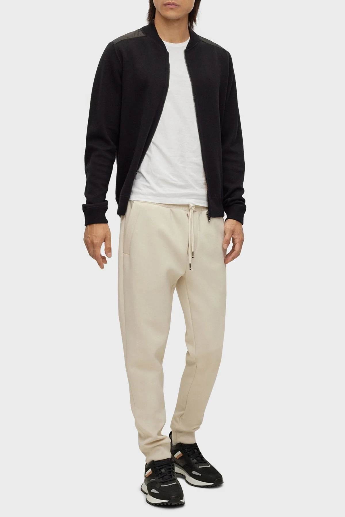 Boss Yün Karışımlı Kolej Yaka Regular Fit Erkek Hırka 50477353 001 SİYAH - 2