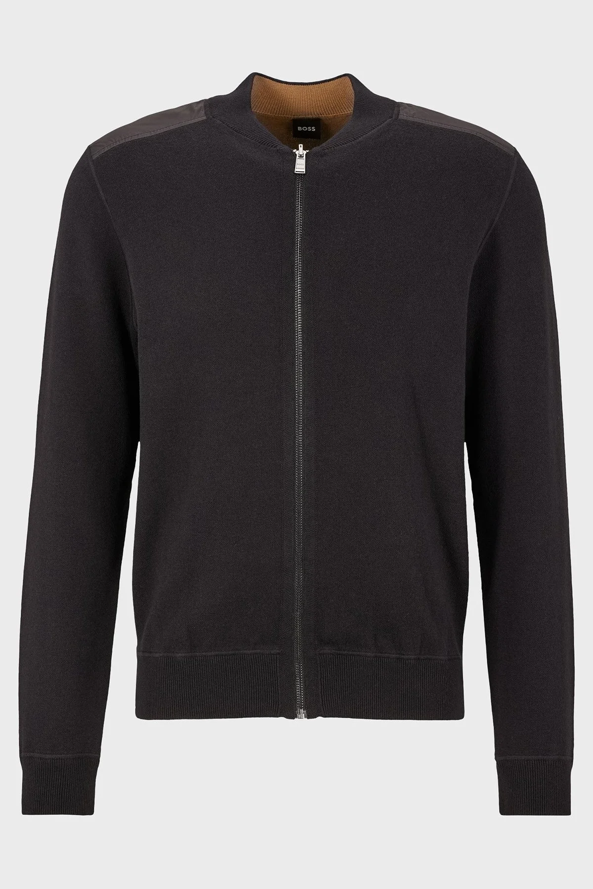 Boss Yün Karışımlı Kolej Yaka Regular Fit Erkek Hırka 50477353 001 SİYAH - 5