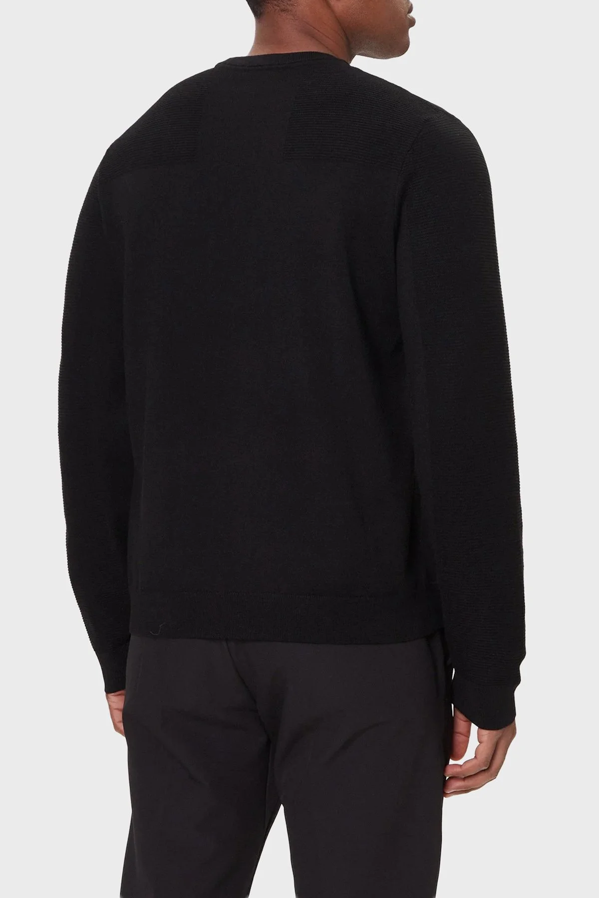 Boss Yün Karışımlı Regular Fit Bisiklet Yaka Erkek Kazak 50547507 001 SİYAH - 3