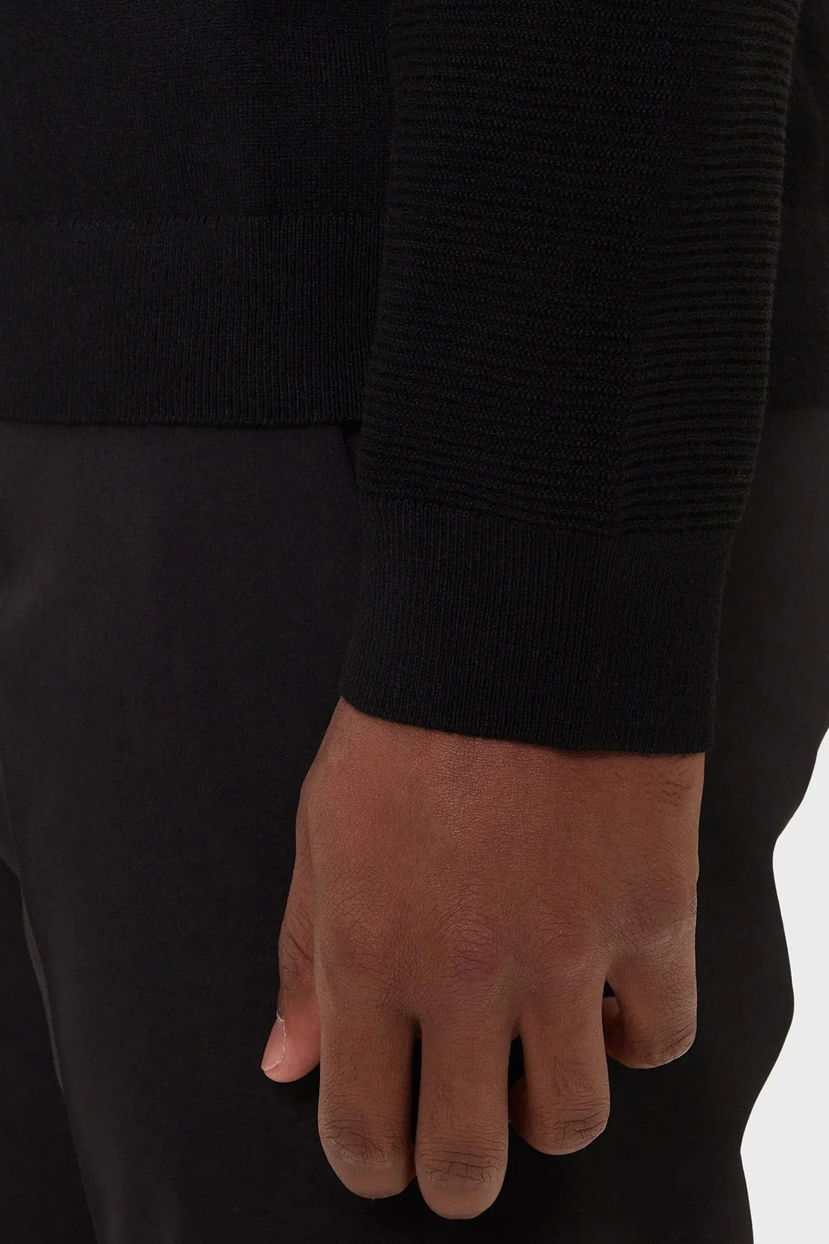 Boss Yün Karışımlı Regular Fit Bisiklet Yaka Erkek Kazak 50547507 001 SİYAH - 5