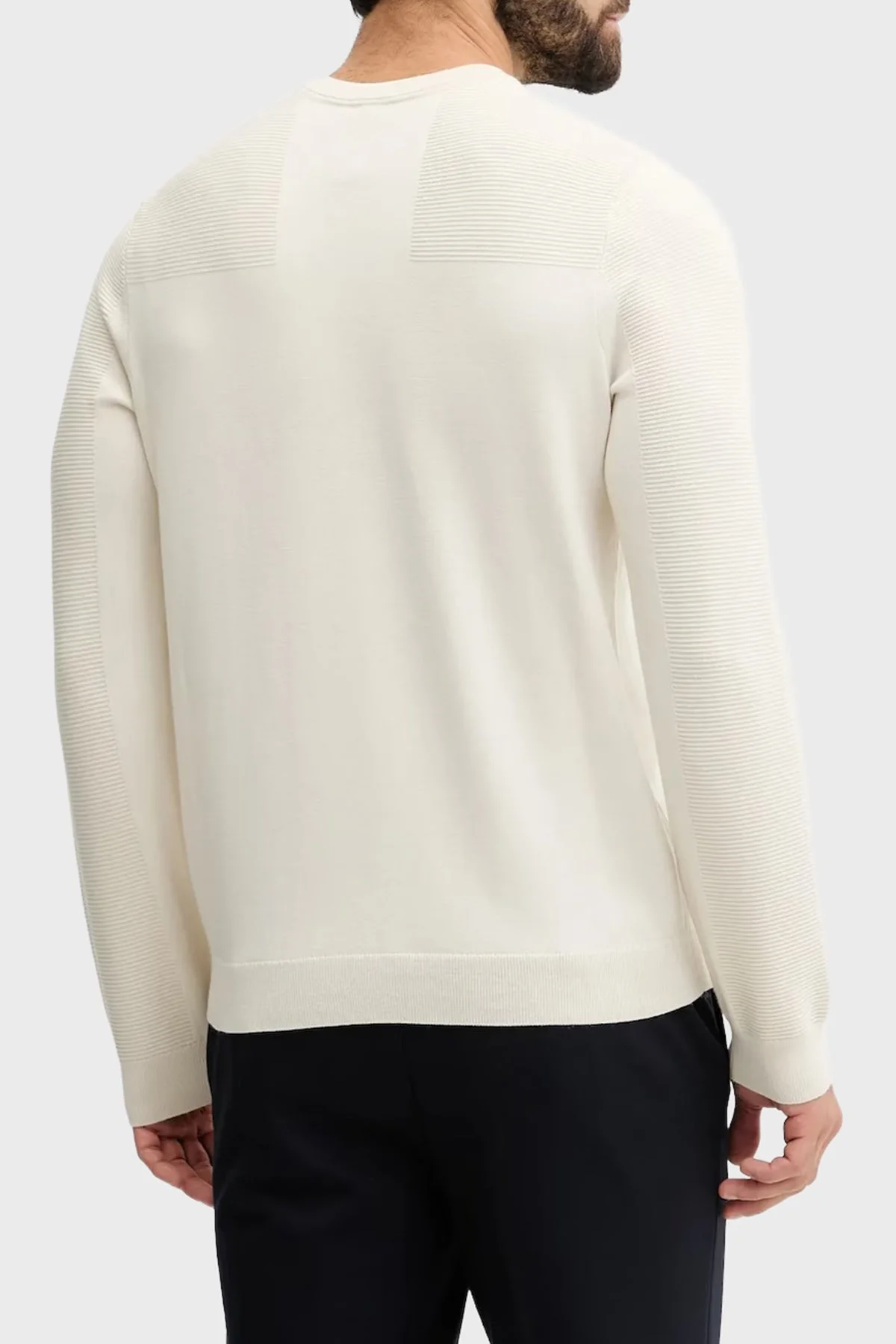 Boss Yün Karışımlı Regular Fit Bisiklet Yaka Erkek Kazak 50547507 131 BEJ - 3