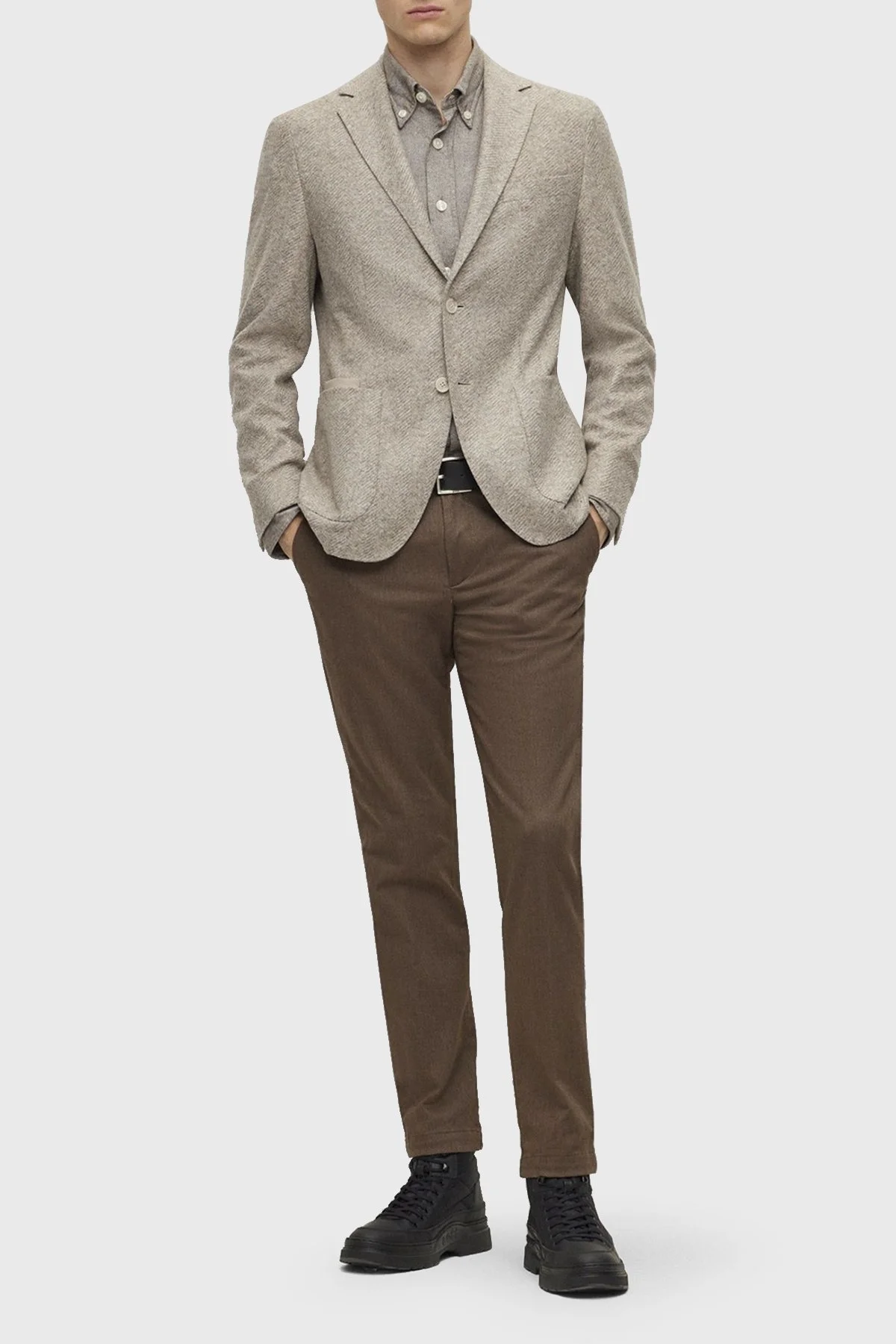 Boss Yün Karışımlı Regular Fit Blazer Erkek Ceket 50502515 131 BEJ - 4