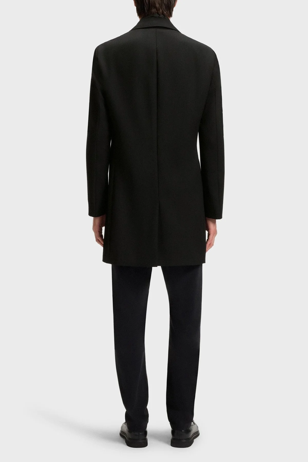 Boss Yün Karışımlı Su İtici Slim Fit Çıkarılabilir Yaka Uzun Erkek Kaban 50551117 001 SİYAH - 2