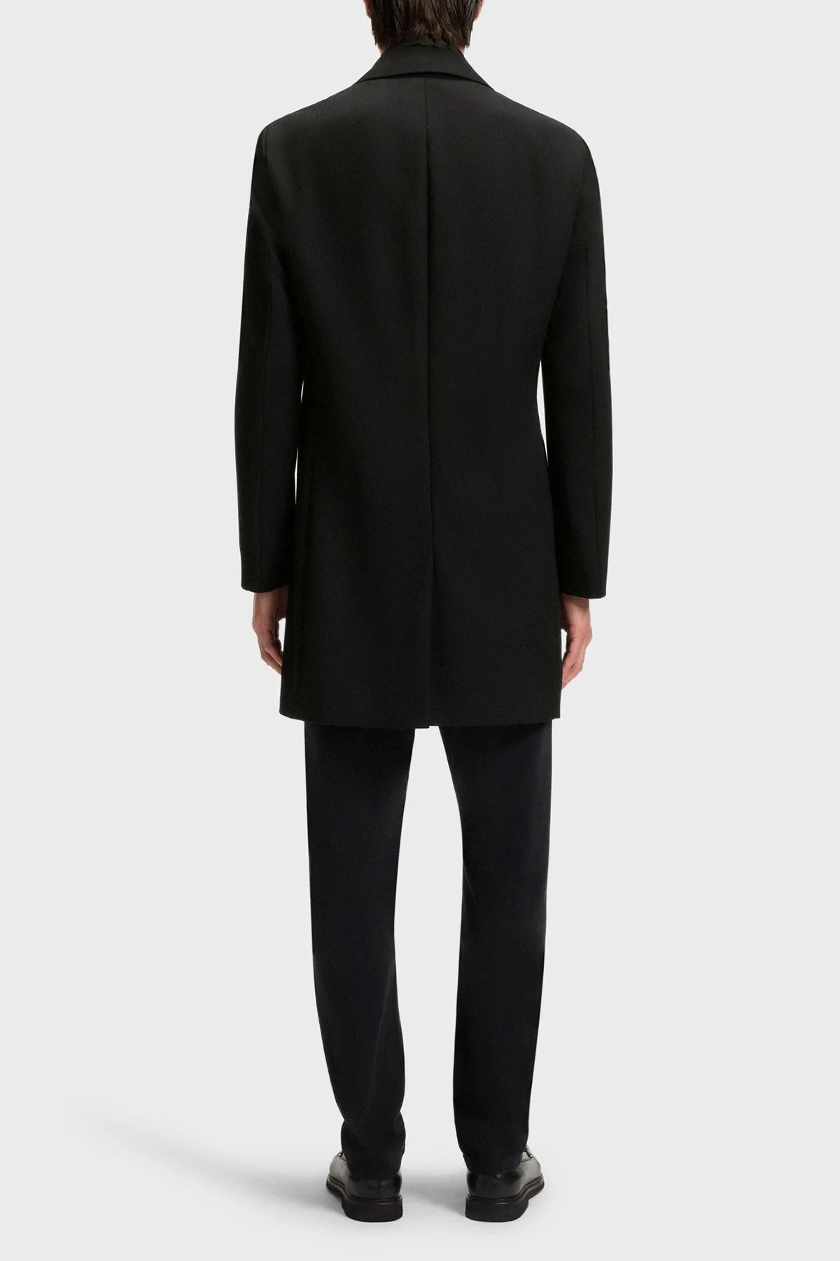 Boss Yün Karışımlı Su İtici Slim Fit Çıkarılabilir Yaka Uzun Erkek Kaban 50551117 001 SİYAH - 2