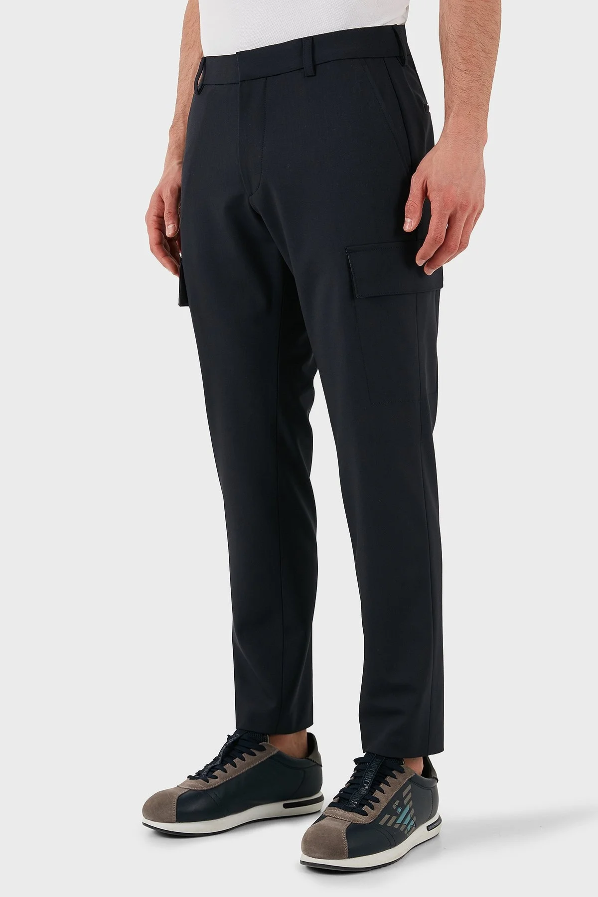 Boss Yün Karışımlı Tapered Fit Daralan Paça Kargo Cepli Erkek Pantolon 50535069 404 LACİVERT - 4