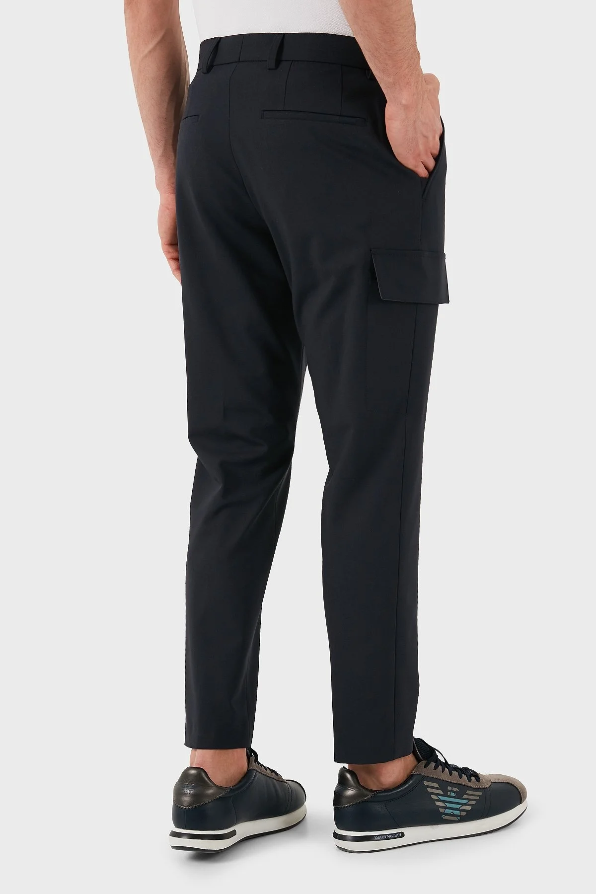 Boss Yün Karışımlı Tapered Fit Daralan Paça Kargo Cepli Erkek Pantolon 50535069 404 LACİVERT - 7