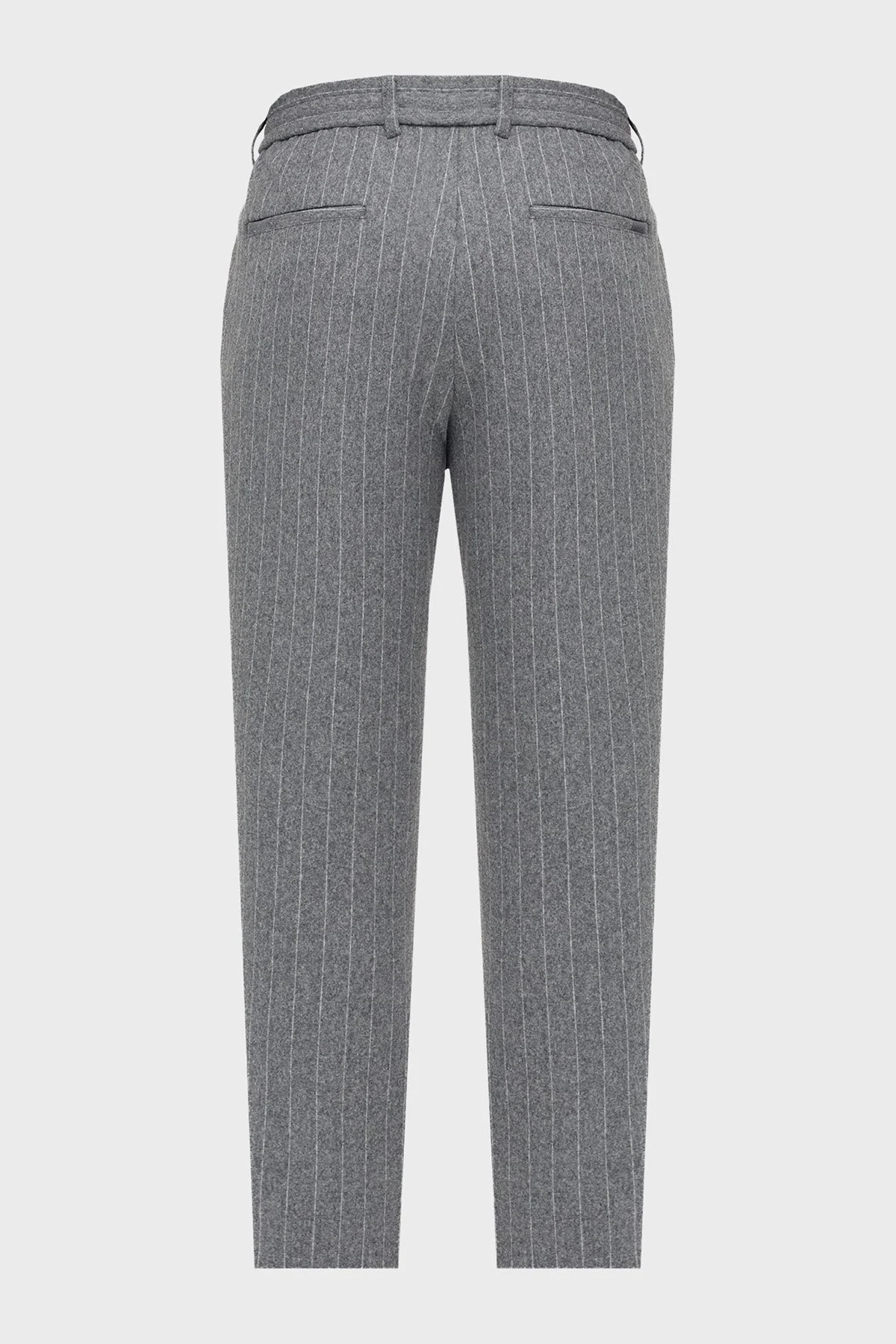 Boss Yün Karışımlı Tapered Fit Normal Bel Düz Paça Çizgili Erkek Pantolon 50551518 030 GRİ - 6