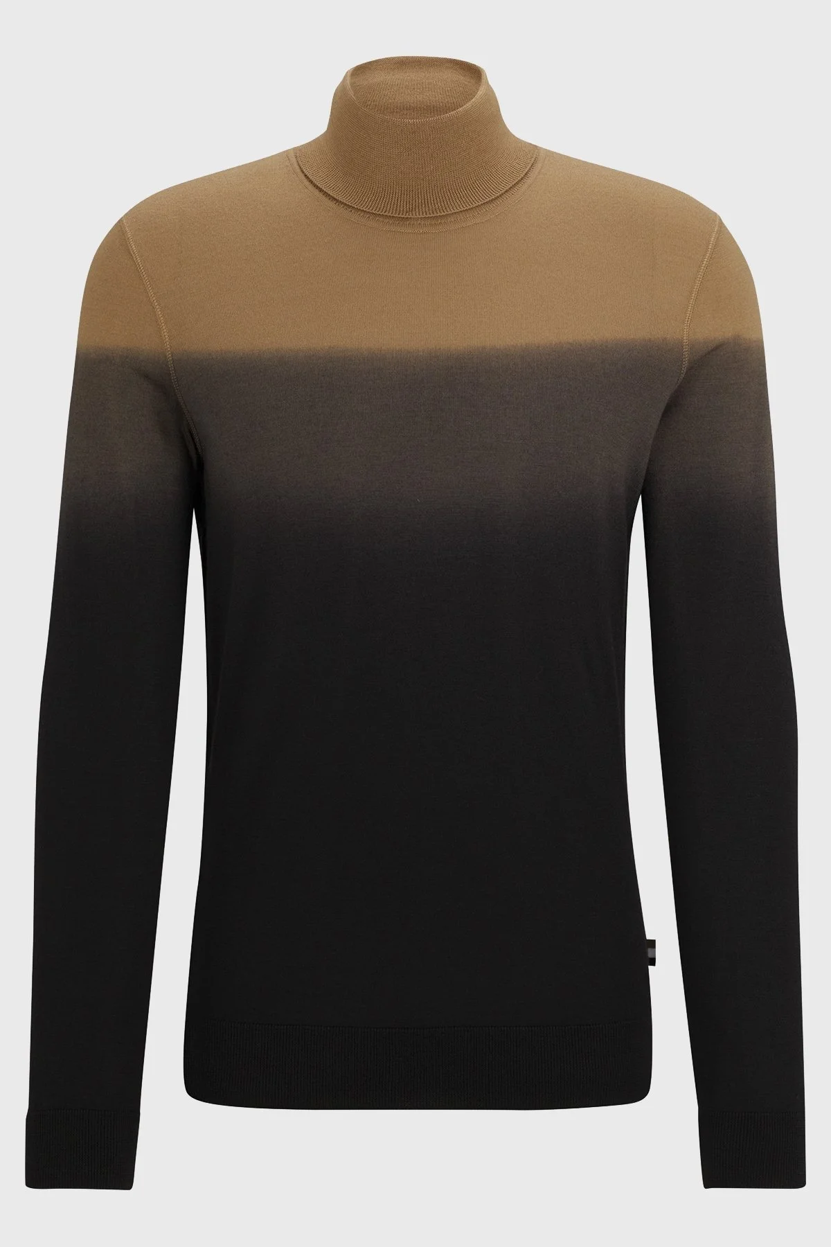 Boss Yün ve İpek Karışımlı Degrade Görünümlü Balıkçı Yaka Regular Fit Erkek Kazak 50500669 260 KAHVE - 10