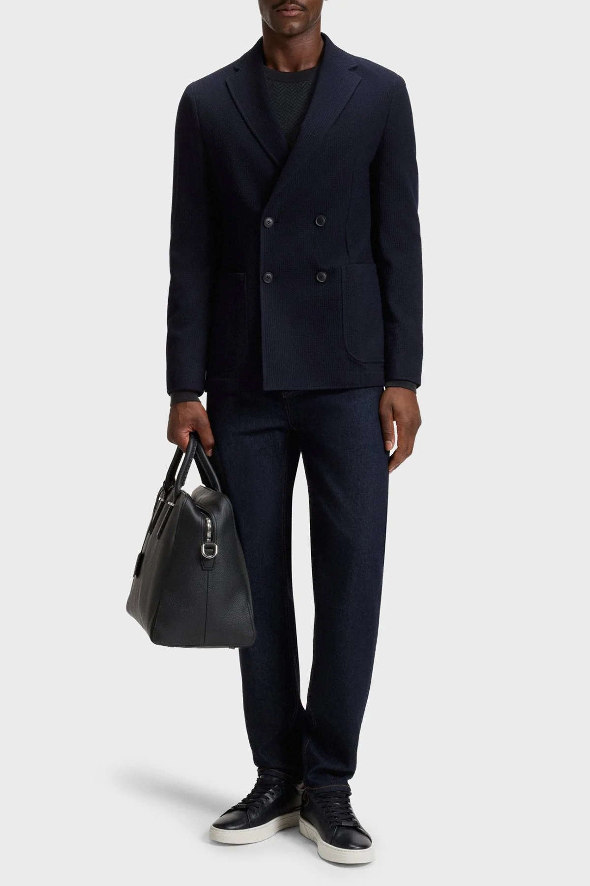 Boss Yün ve Pamuk Karışımlı Regular Fit Bisiklet Yaka Erkek Sweat 50549985 404 LACİVERT - 2