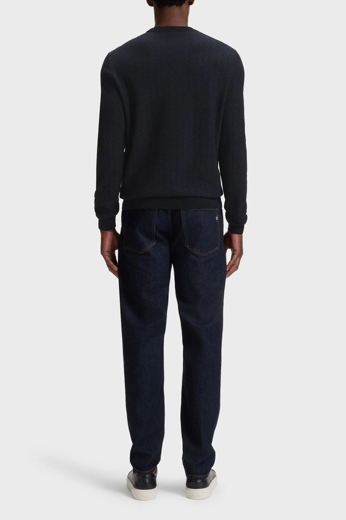 Boss Yün ve Pamuk Karışımlı Regular Fit Bisiklet Yaka Erkek Sweat 50549985 404 LACİVERT - 3