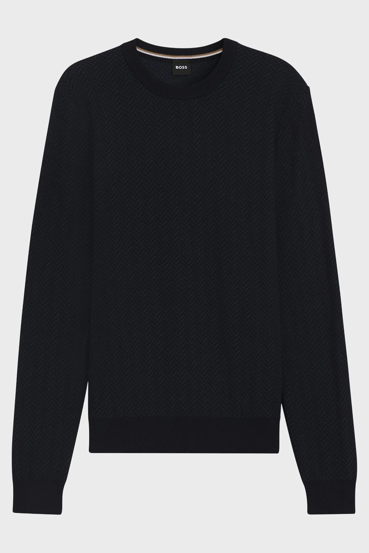 Boss Yün ve Pamuk Karışımlı Regular Fit Bisiklet Yaka Erkek Sweat 50549985 404 LACİVERT - 5