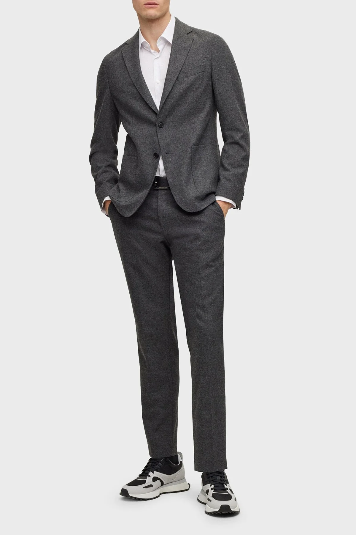 Boss Yün ve Streç Karışımlı Slim Fit Erkek Pantolon 50503253 021 ANTRASİT - 2