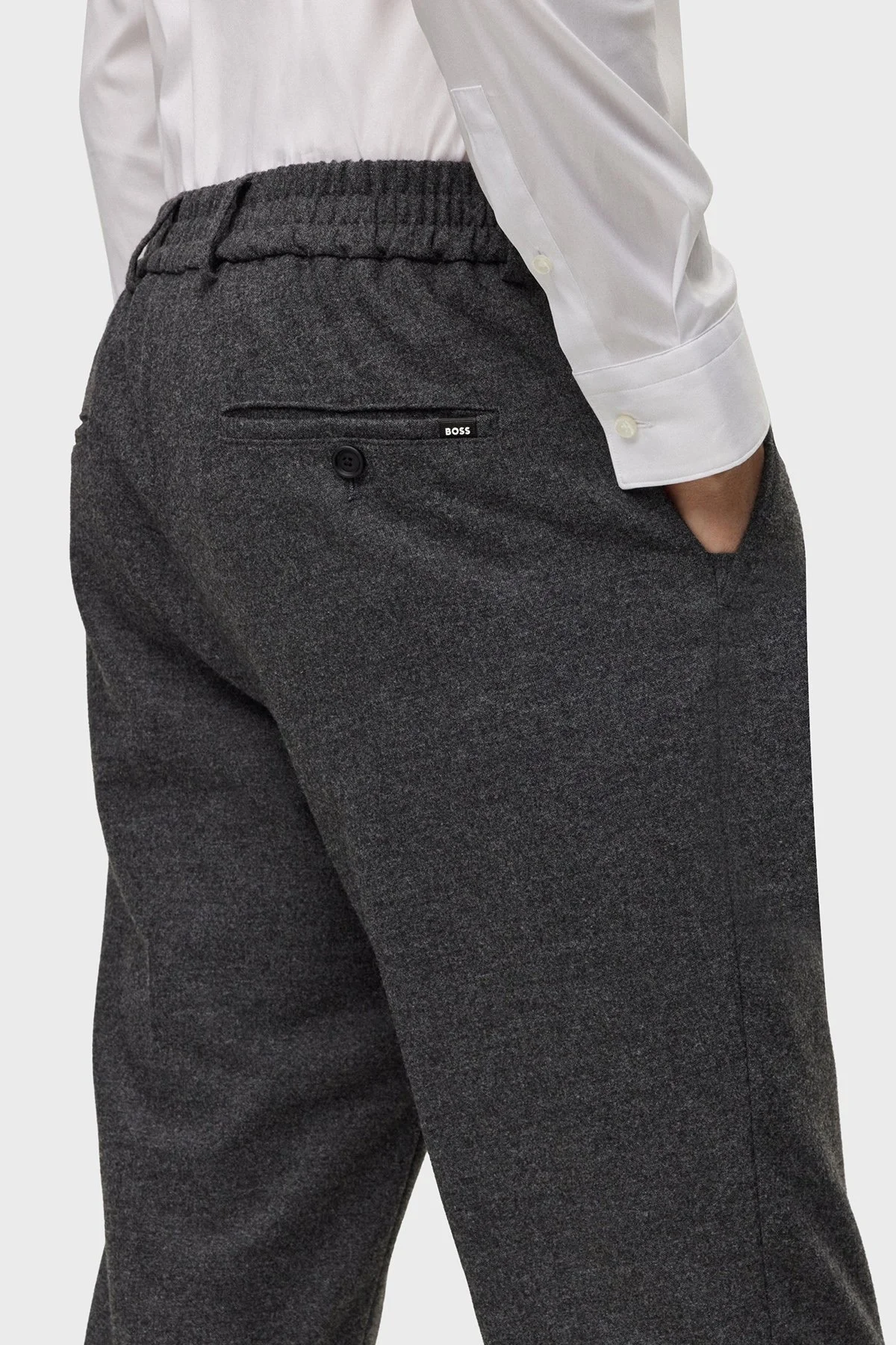 Boss Yün ve Streç Karışımlı Slim Fit Erkek Pantolon 50503253 021 ANTRASİT - 4