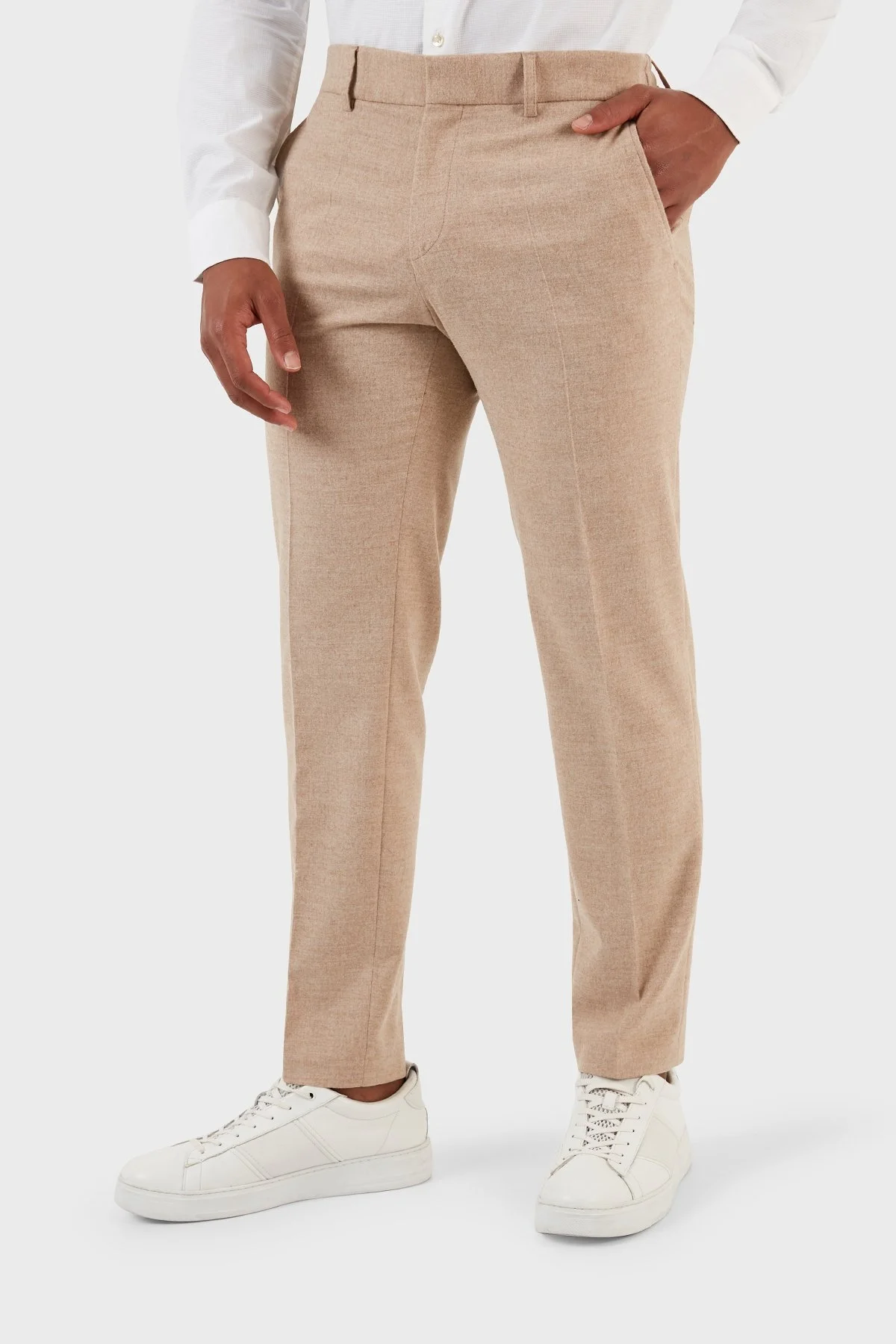 Boss Yün ve Streç Karışımlı Slim Fit Erkek Pantolon 50503253 131 BEJ - 2